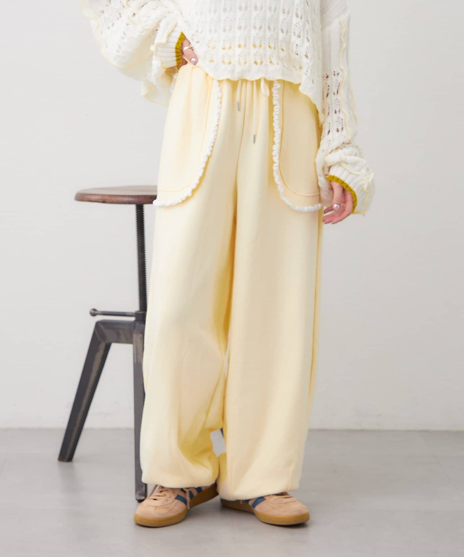 w closet(ダブルクローゼット) フリルポケットスェットパンツ