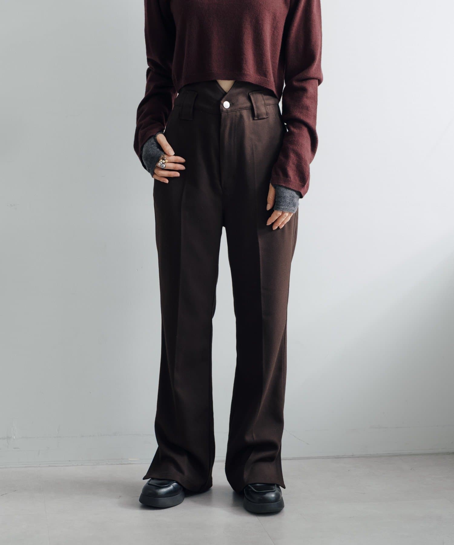 Pasterip(パセリ) 【スタイルアップ/3サイズ展開】Regular fit easy slacks