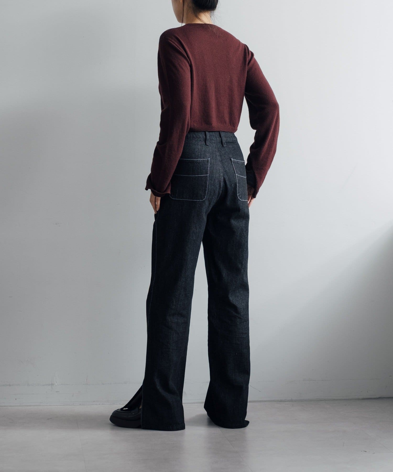 Pasterip(パセリ) Regular fit slit denim