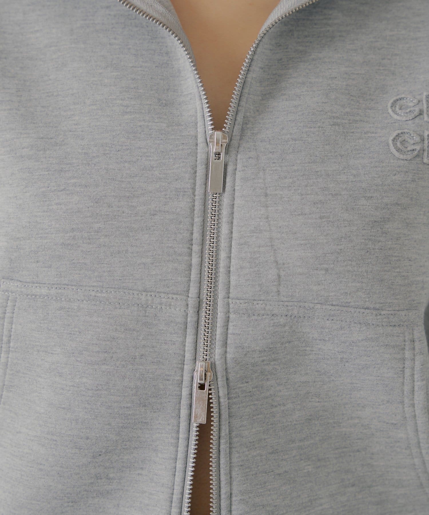 Chico(チコ) 【セットアップ対応】Wジップボリュームスリーブフードパーカー