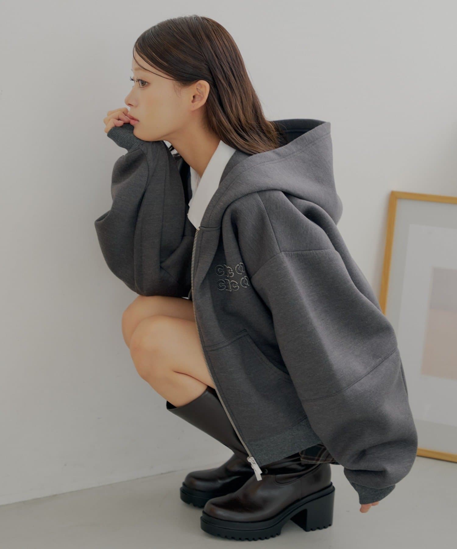 Chico(チコ) 【9/6(土)0時販売開始】Wジップボリュームスリーブフードパーカー