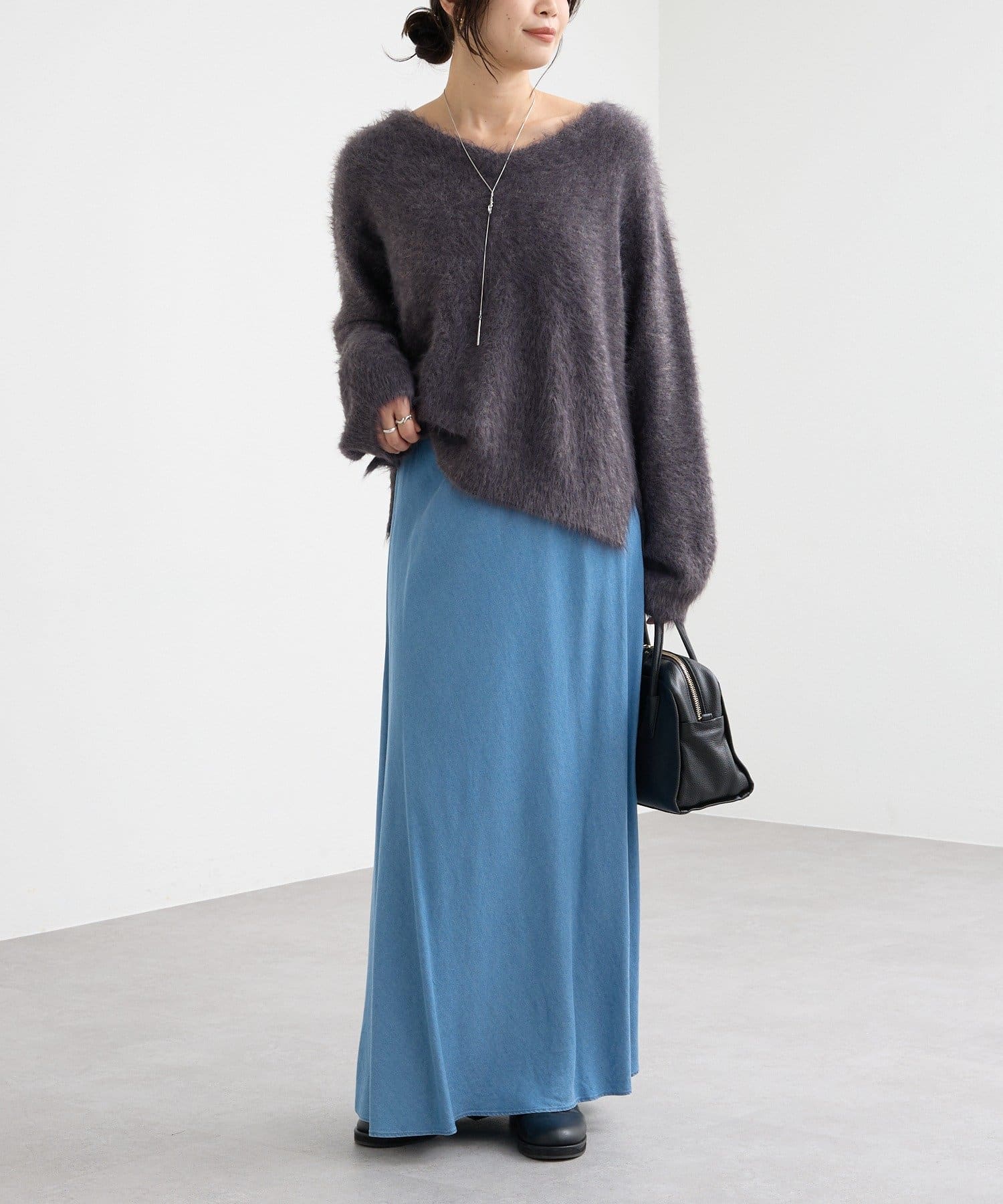 RIVE DROITE(リヴドロワ) 【リバイバル/前後2WAY】メランジフェザー2WAYニット