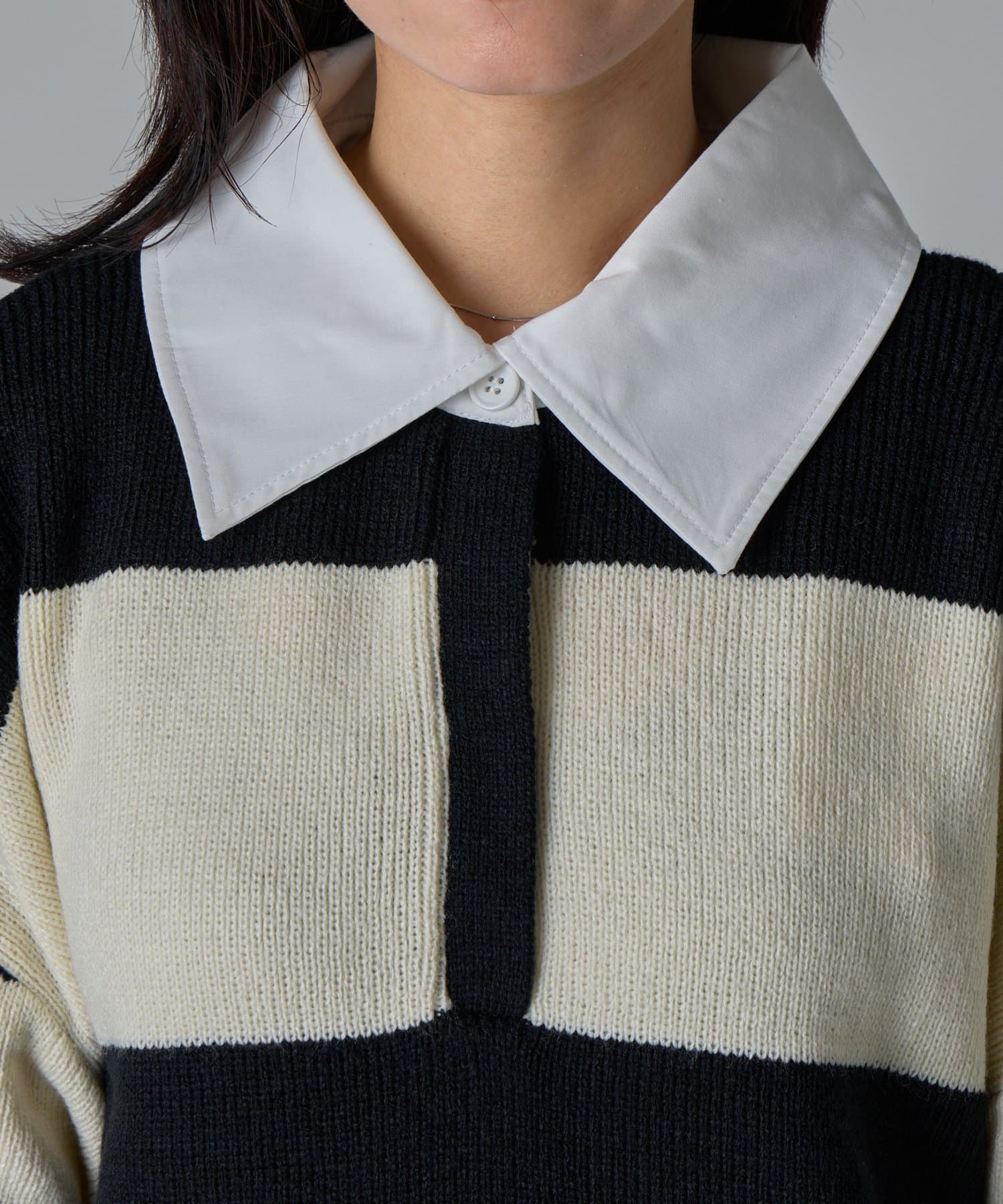 -goocy-(グーシー) バルキーボーダーラガーニット