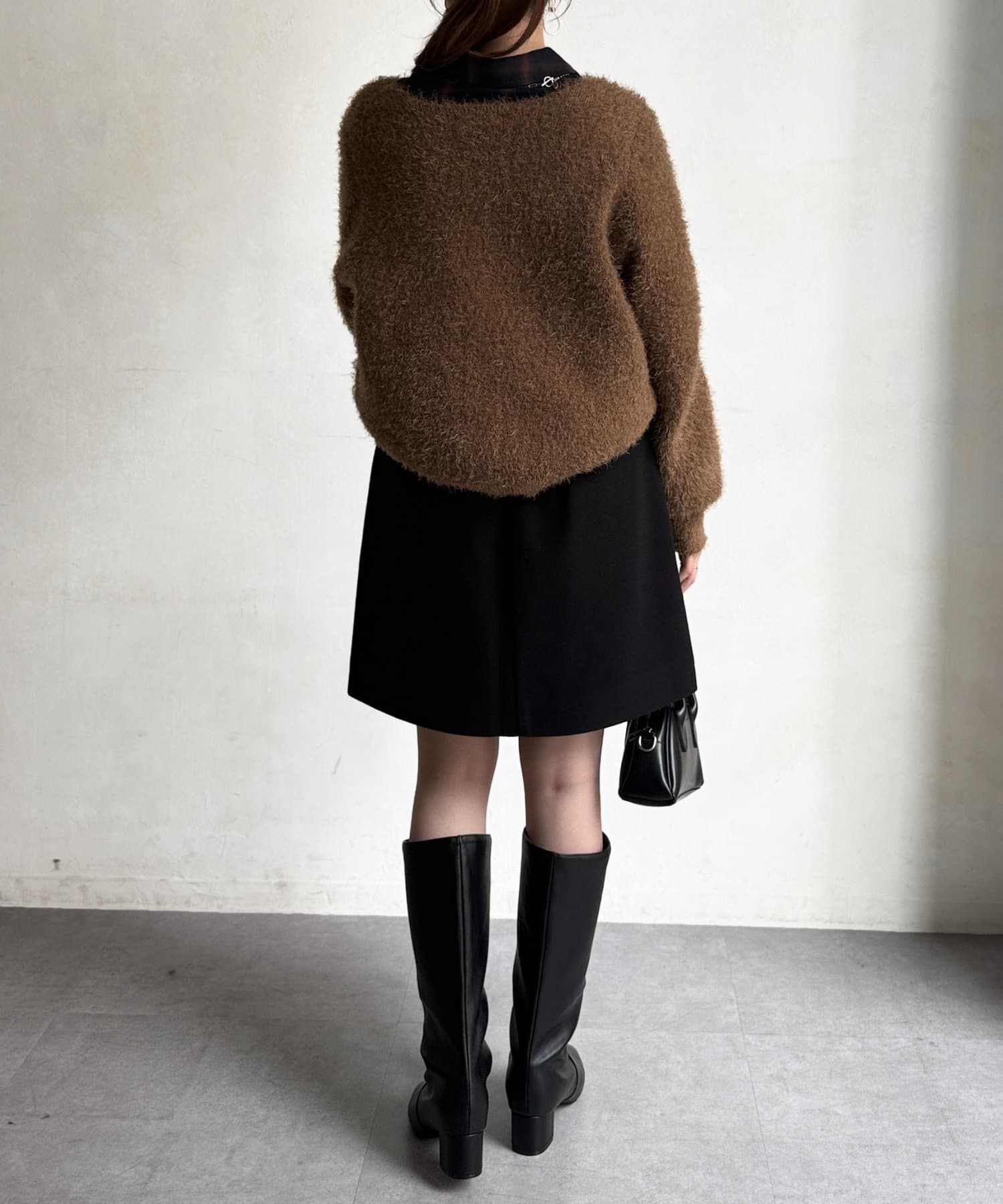 Chez toi(シェトワ) リベット付きメルトンミディスカート
