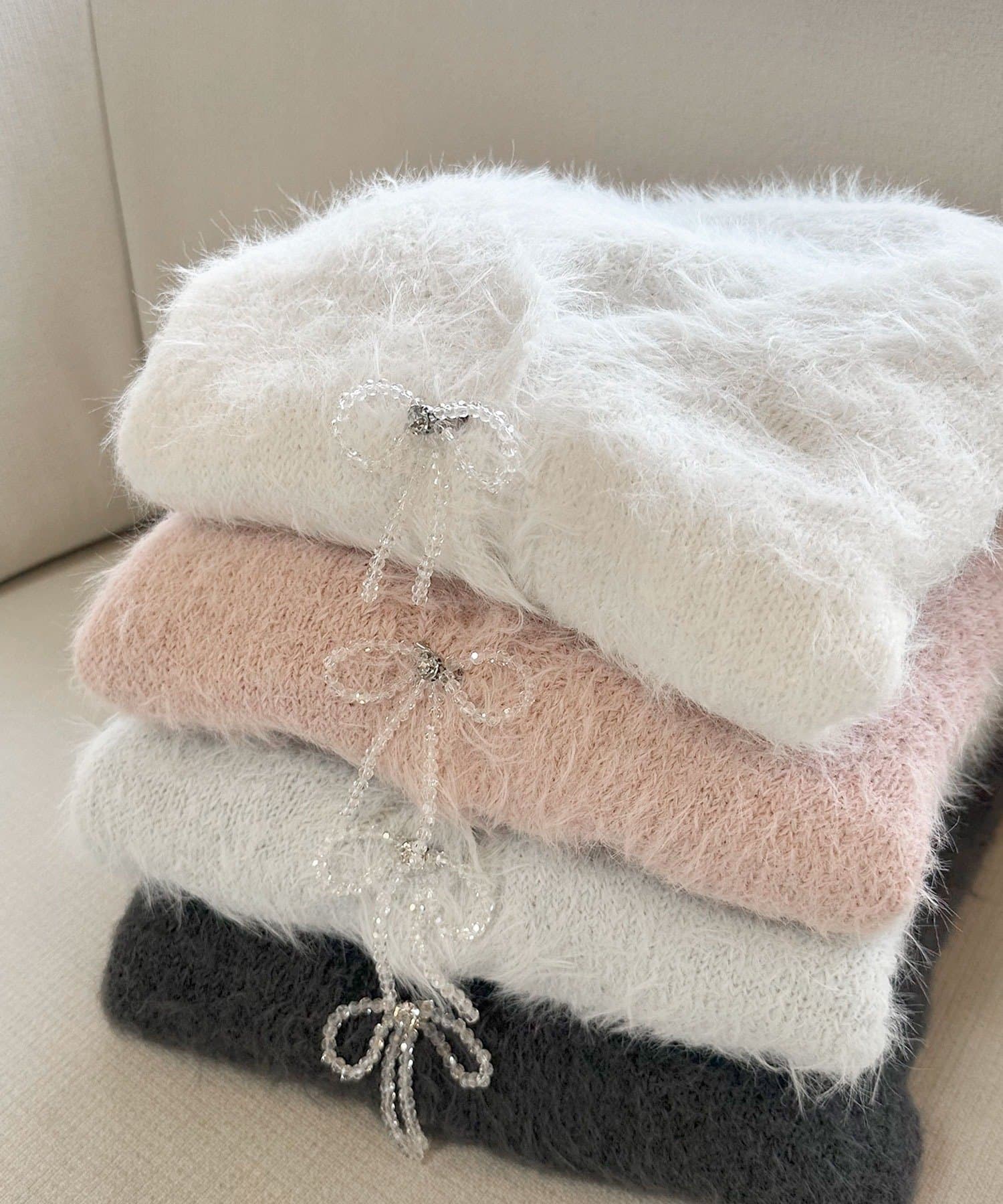 OLIVE des OLIVE(オリーブ デ オリーブ) melty ribbon long knit