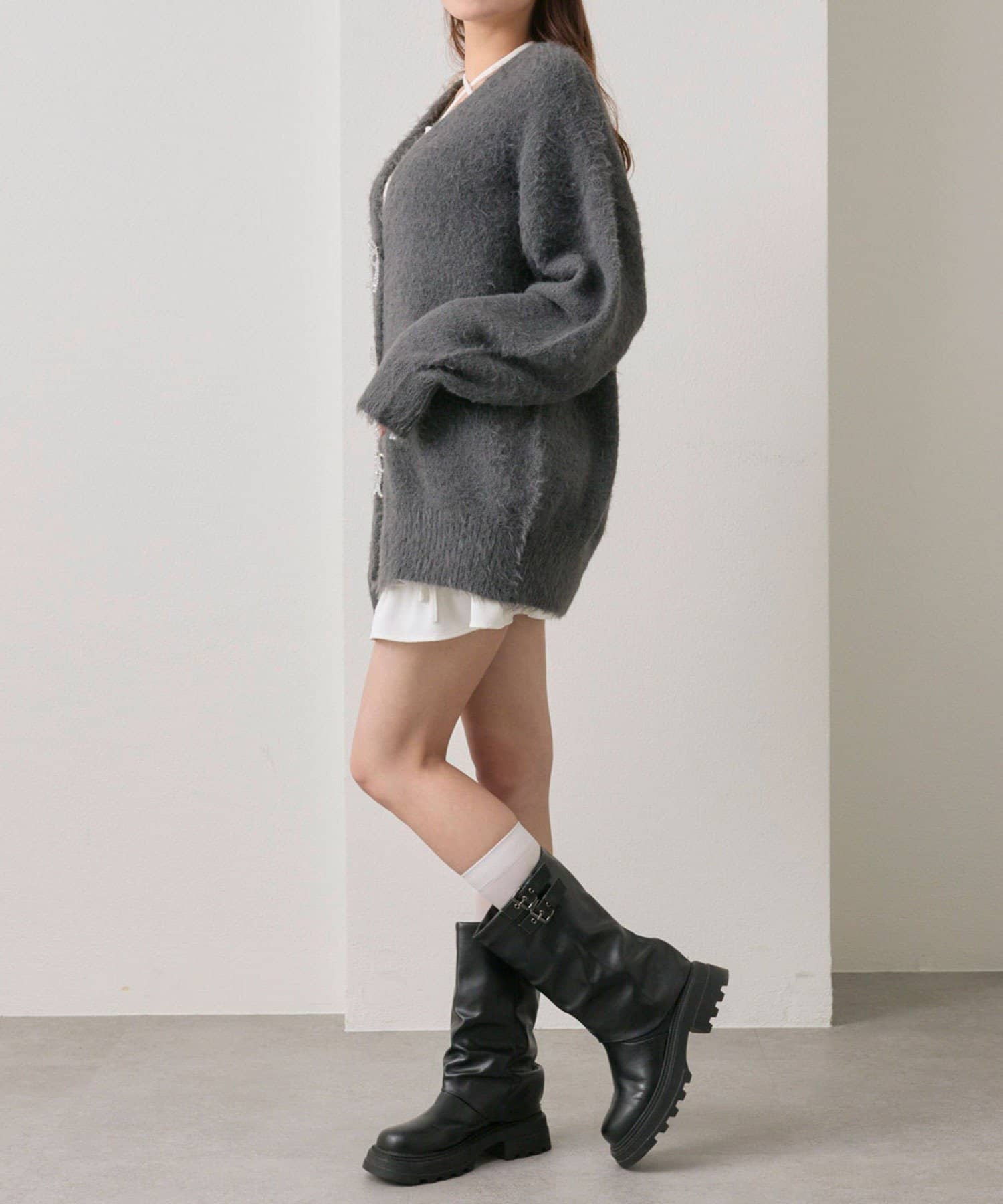 OLIVE des OLIVE(オリーブ デ オリーブ) melty ribbon long knit