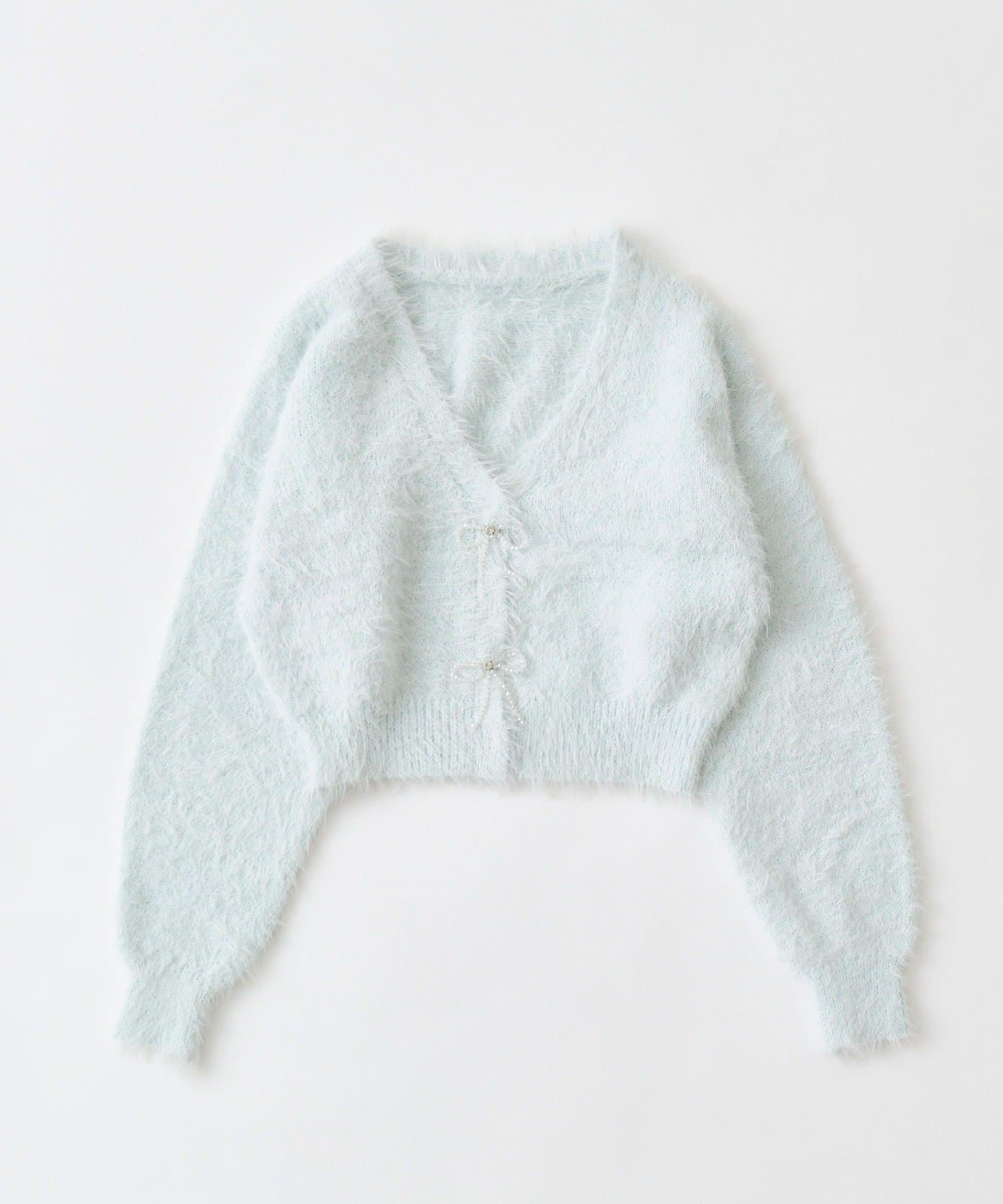 OLIVE des OLIVE(オリーブ デ オリーブ) melty ribbon short knit