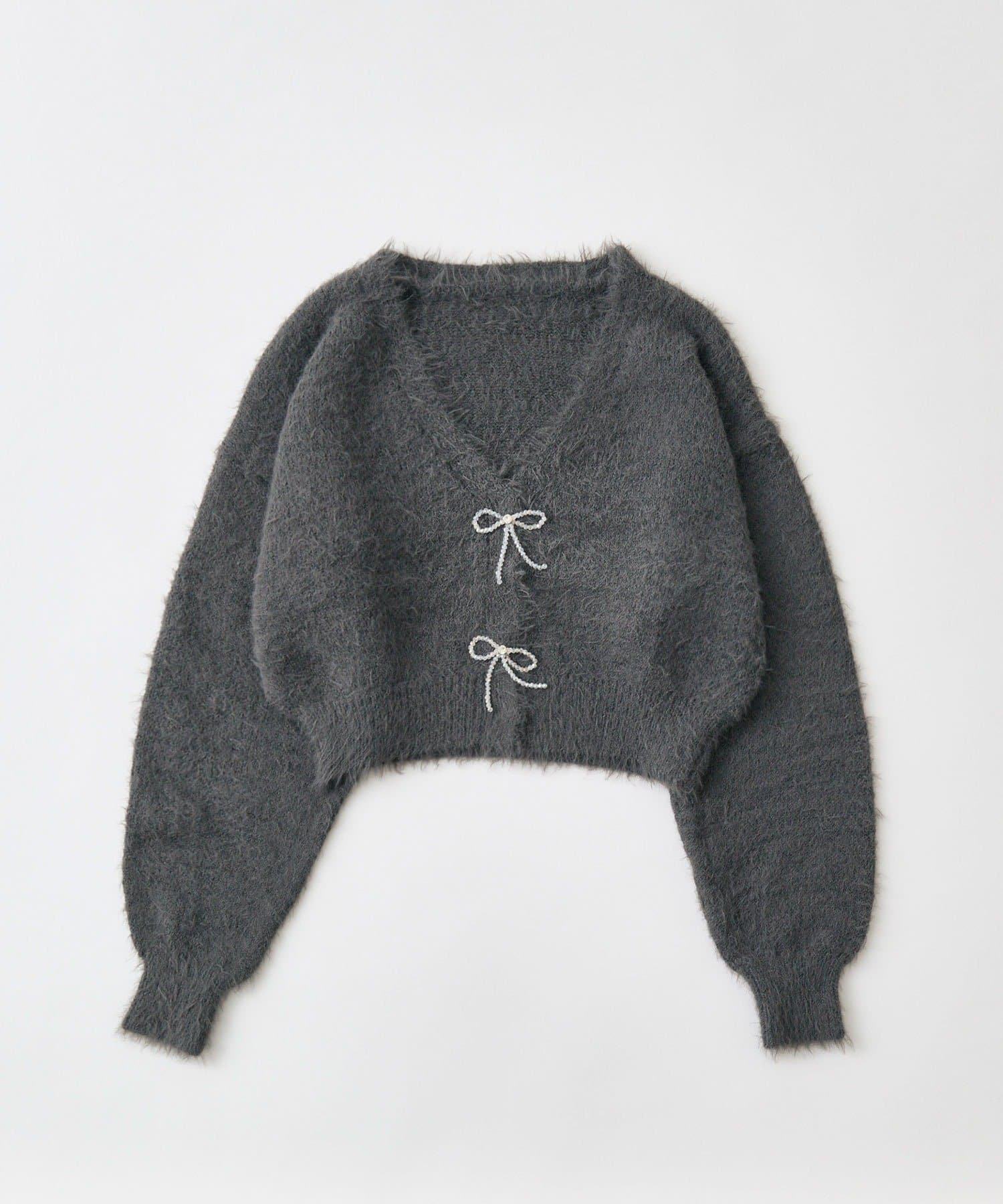 OLIVE des OLIVE(オリーブ デ オリーブ) melty ribbon short knit