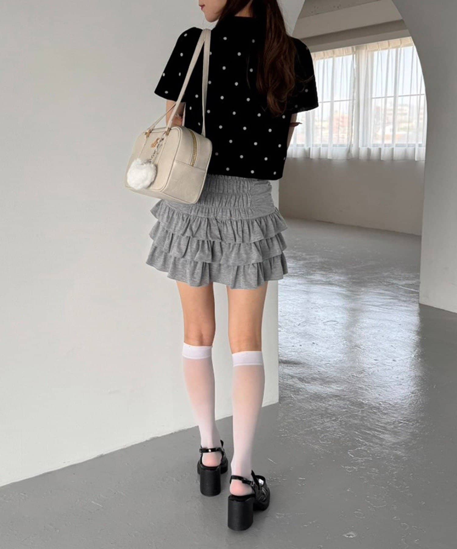 NICE CLAUP / OLIVE des OLIVE OUTLET(ナイスクラップ  / オリーブ デ オリーブ アウトレット) 【one after another】ドットニットトップス