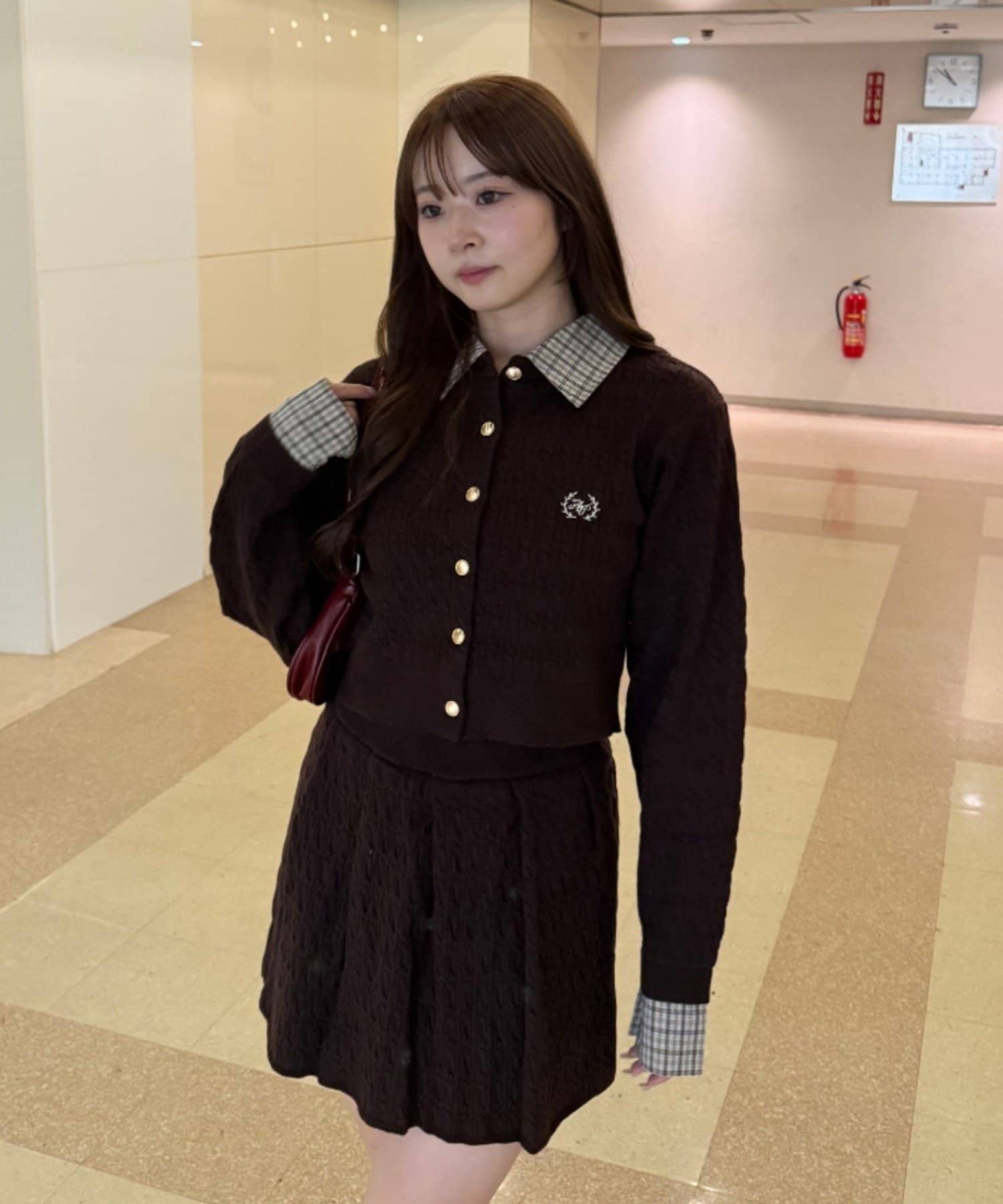 NICE CLAUP / OLIVE des OLIVE OUTLET(ナイスクラップ  / オリーブ デ オリーブ アウトレット) 【RMAF】ケーブルカーディガン&ミニスカートSET