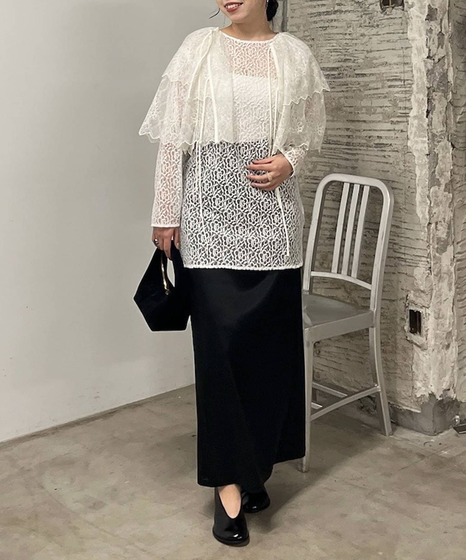 GALLARDAGALANTE(ガリャルダガランテ) 【楽ちん×上品見え】ストレッチサテンタイトスカート