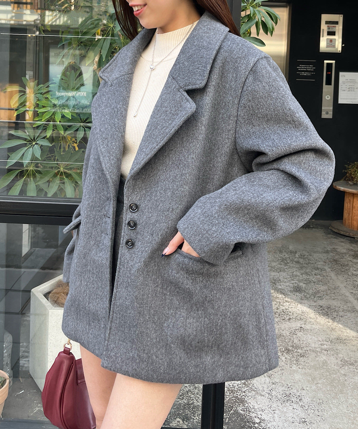 Chico】シャギーシングルルーズジャケット | OUTLET(アウトレット