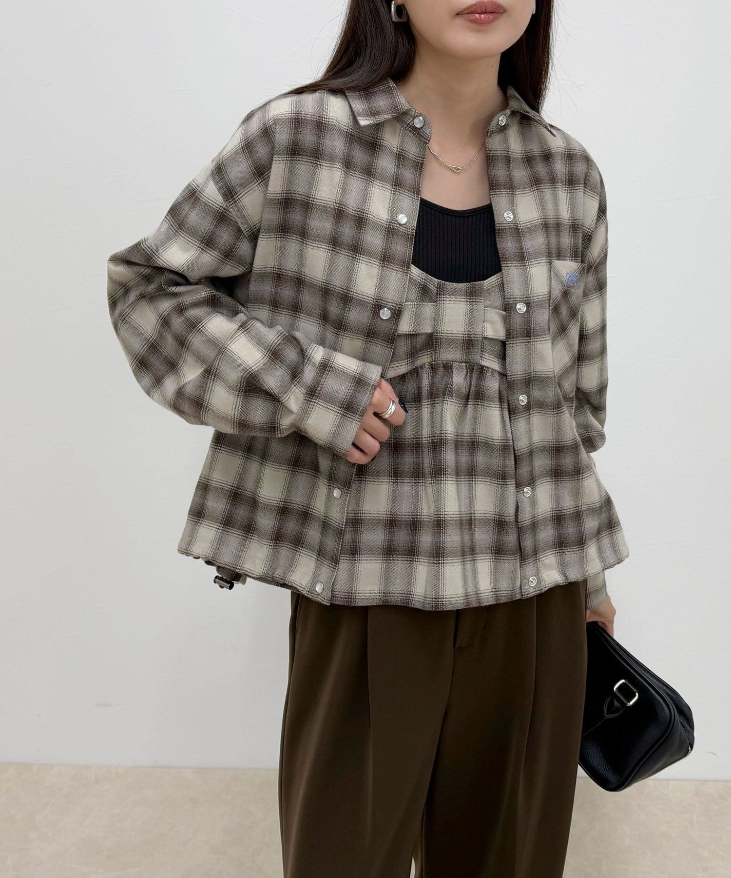 FREDY & GLOSTER(フレディ アンド グロスター) オンブレーチェックシャツブルゾン