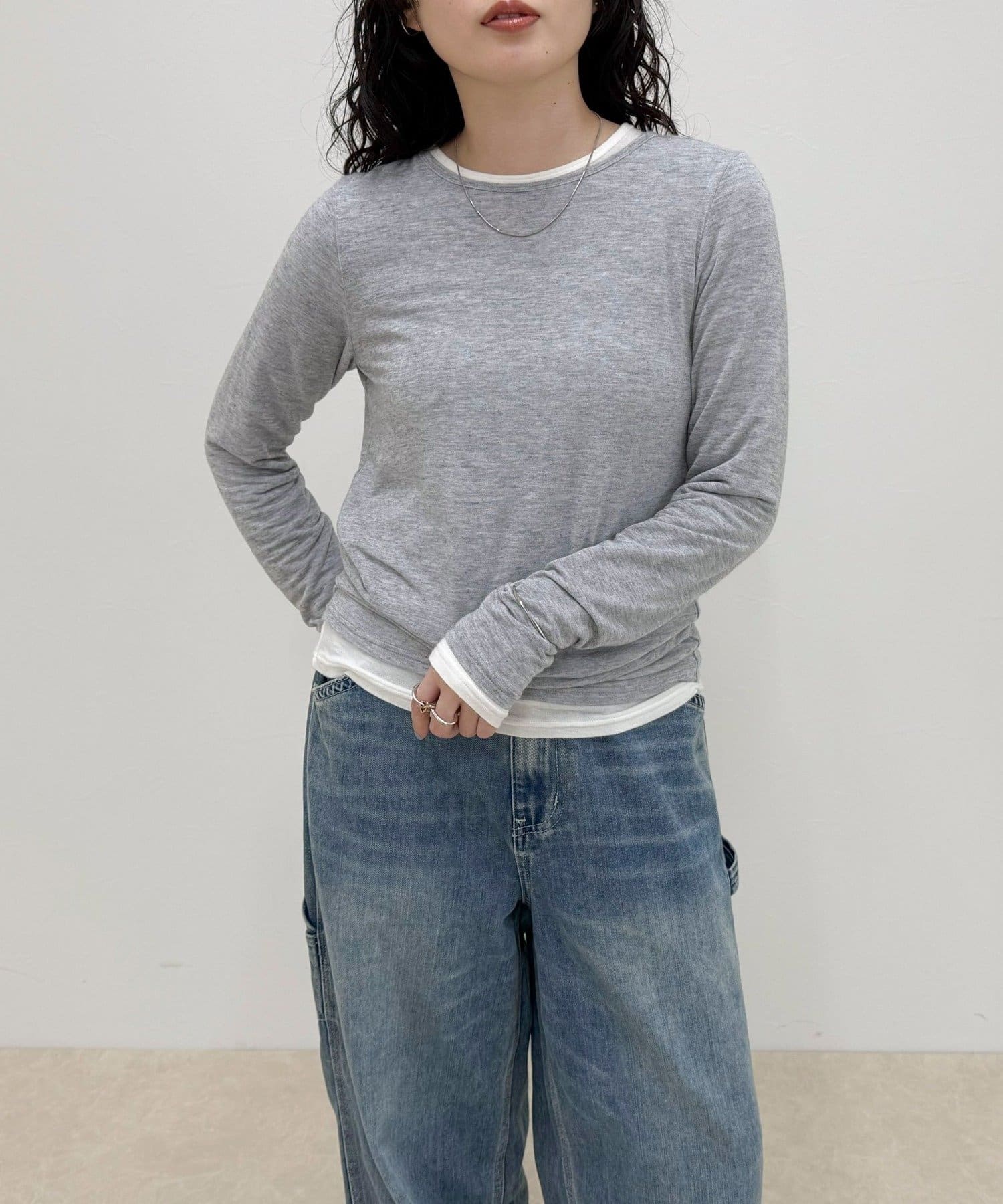 FREDY & GLOSTER(フレディ アンド グロスター) ウールブレンドシアーロンTシャツ