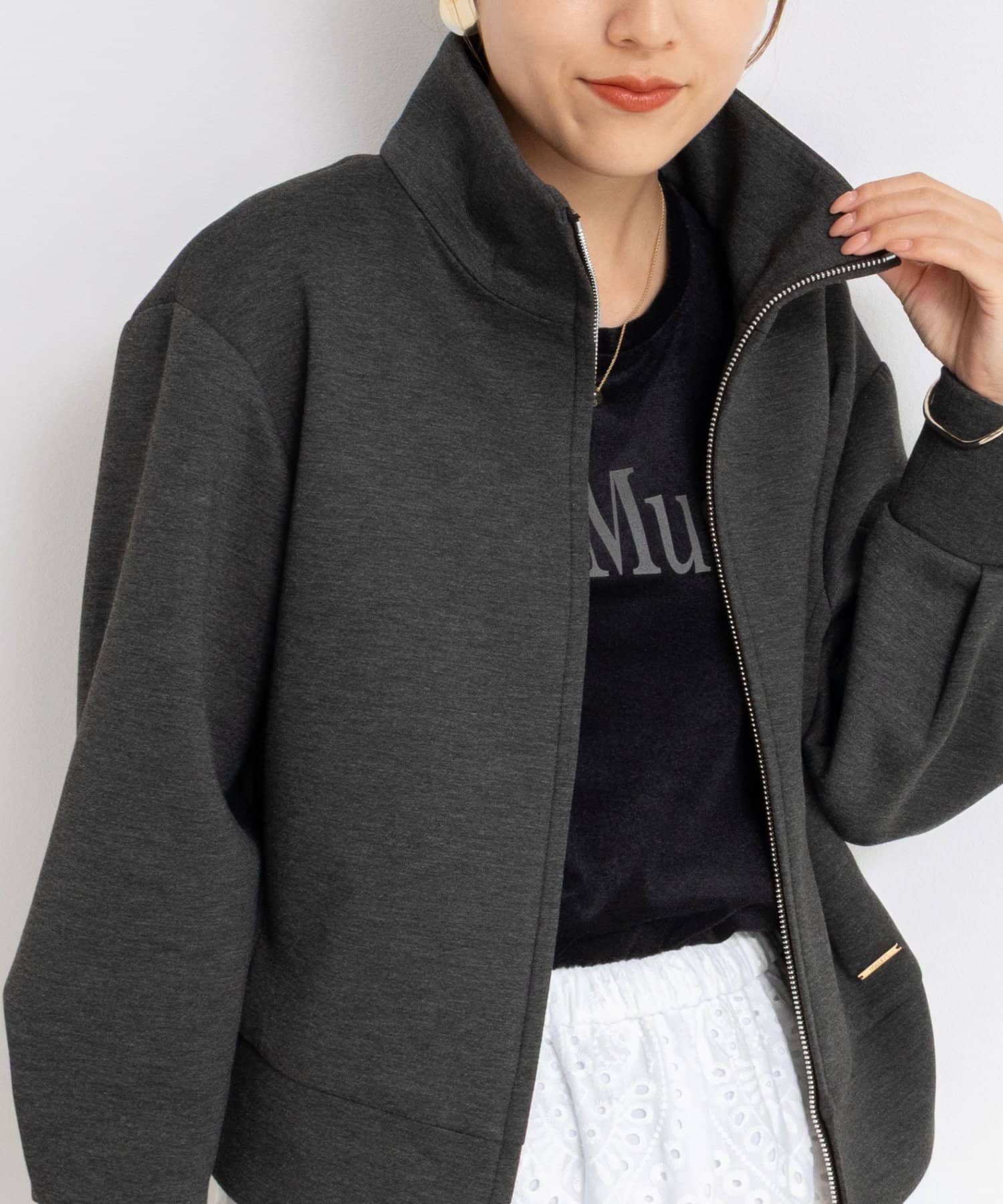 NOLLEY'S(ノーリーズ) 《セットアップ対応》ウォッシャブルエアボールスタンドジップブルゾン