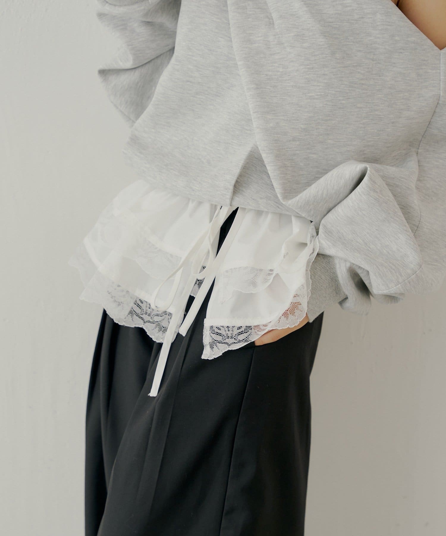 Chico(チコ) 【SNSで話題・高身長/低身長サイズあり】ラインストーン ルーズスラックスパンツ【SALON by Chico】