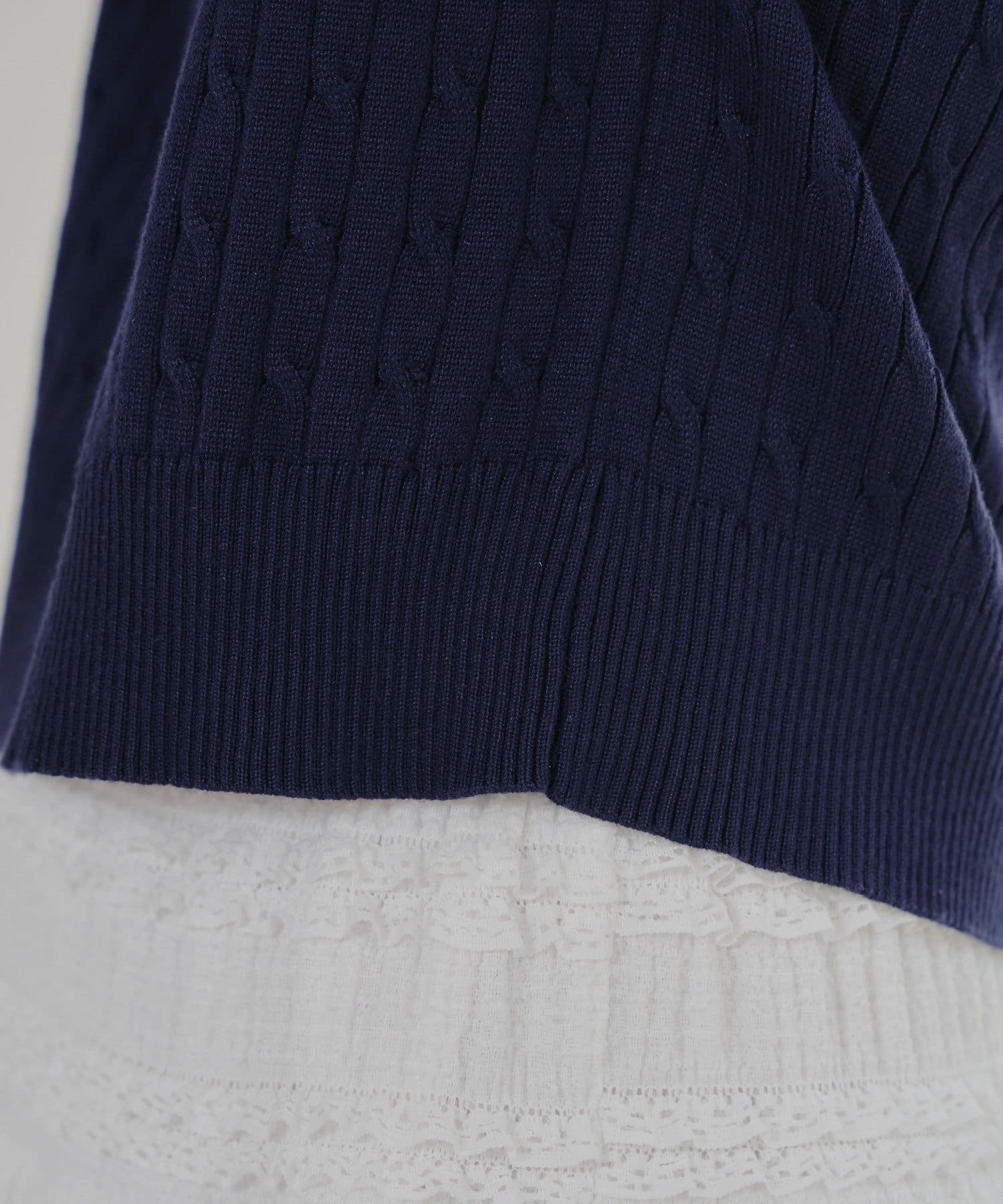 NICE CLAUP / OLIVE des OLIVE OUTLET(ナイスクラップ  / オリーブ デ オリーブ アウトレット) 【RMAF】アメリカ国旗ケーブル半袖ニット