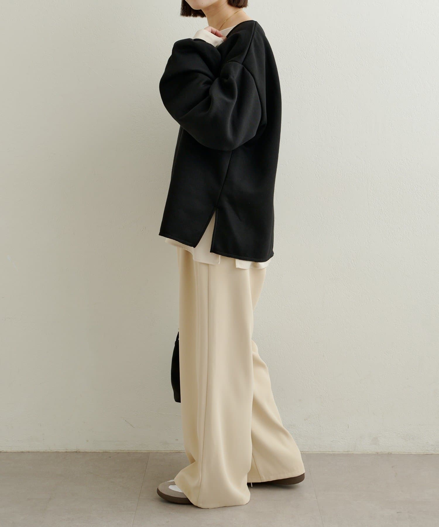 Omekashi(オメカシ) 【低身長サイズあり/6色展開】【新色追加/ベージュ】トロミイージーパンツ