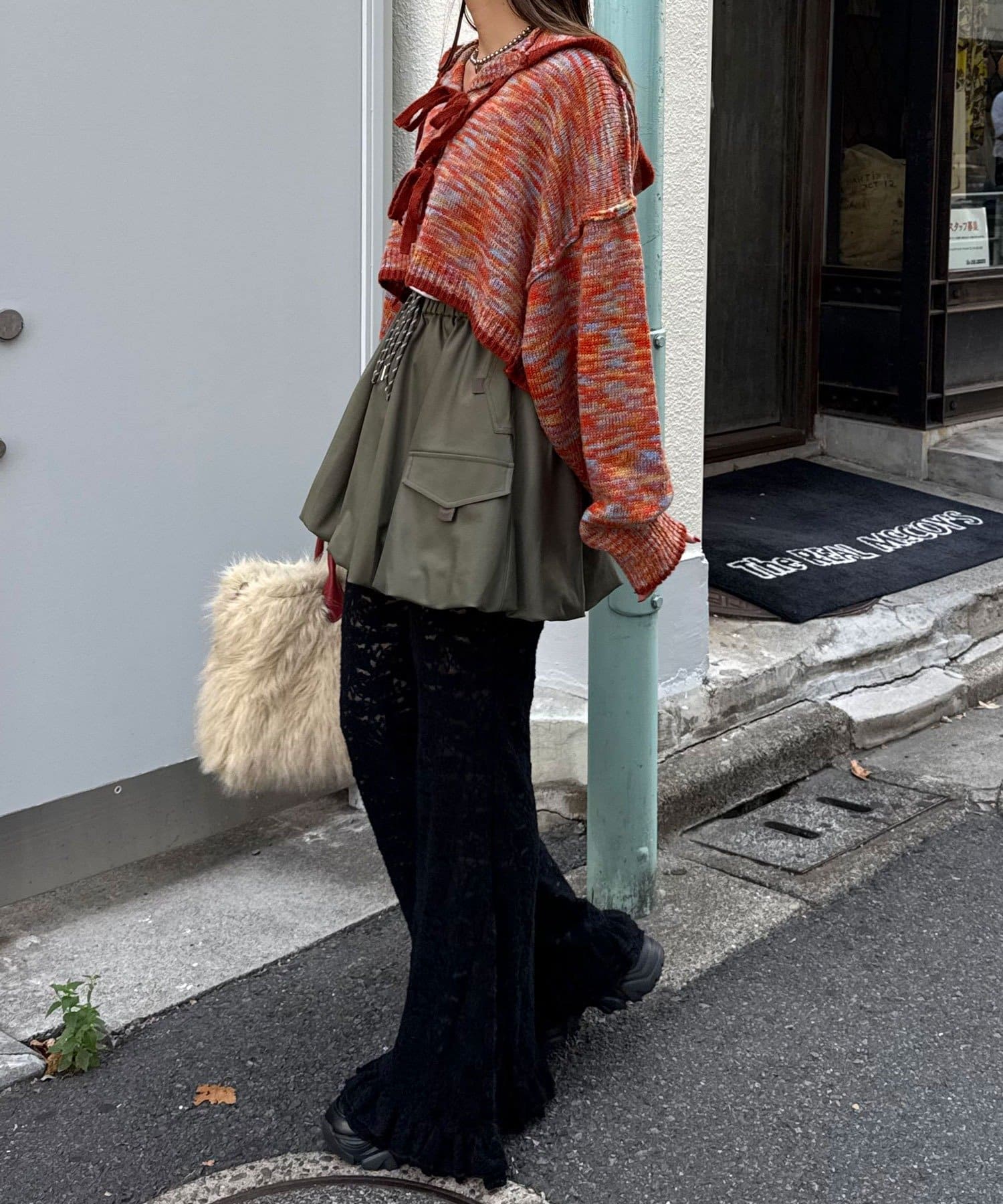 CIAOPANIC(チャオパニック) 起毛レースフレアレイヤードフリルパンツ
