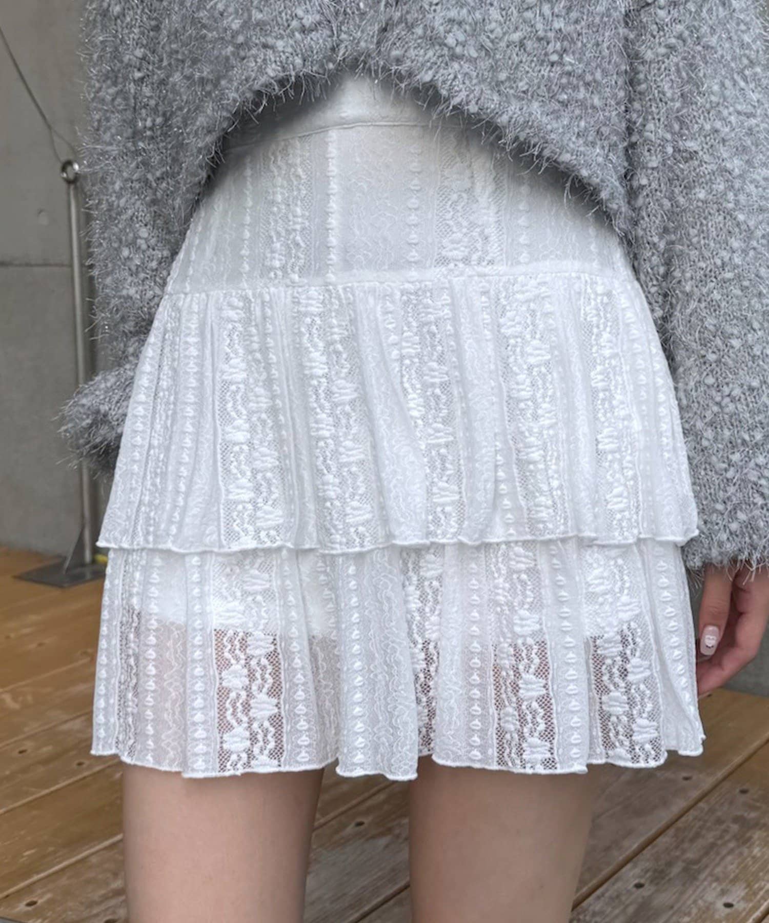 mline(エムライン) [mline]レース ティアードスカパン