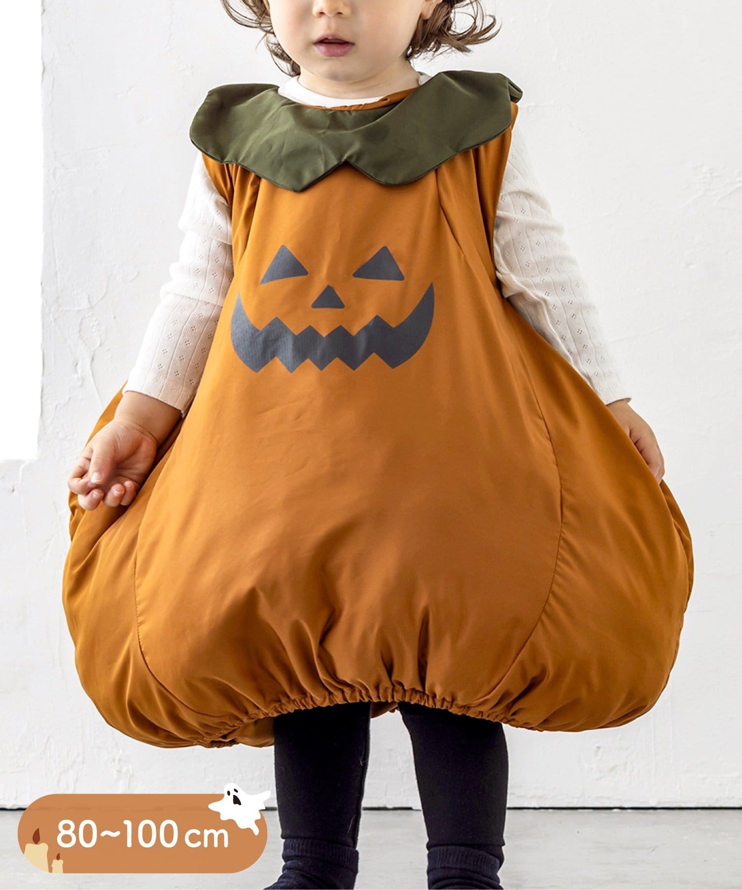 3COINS(スリーコインズ) カボチャ衣装：80～100cm／ハロウィン