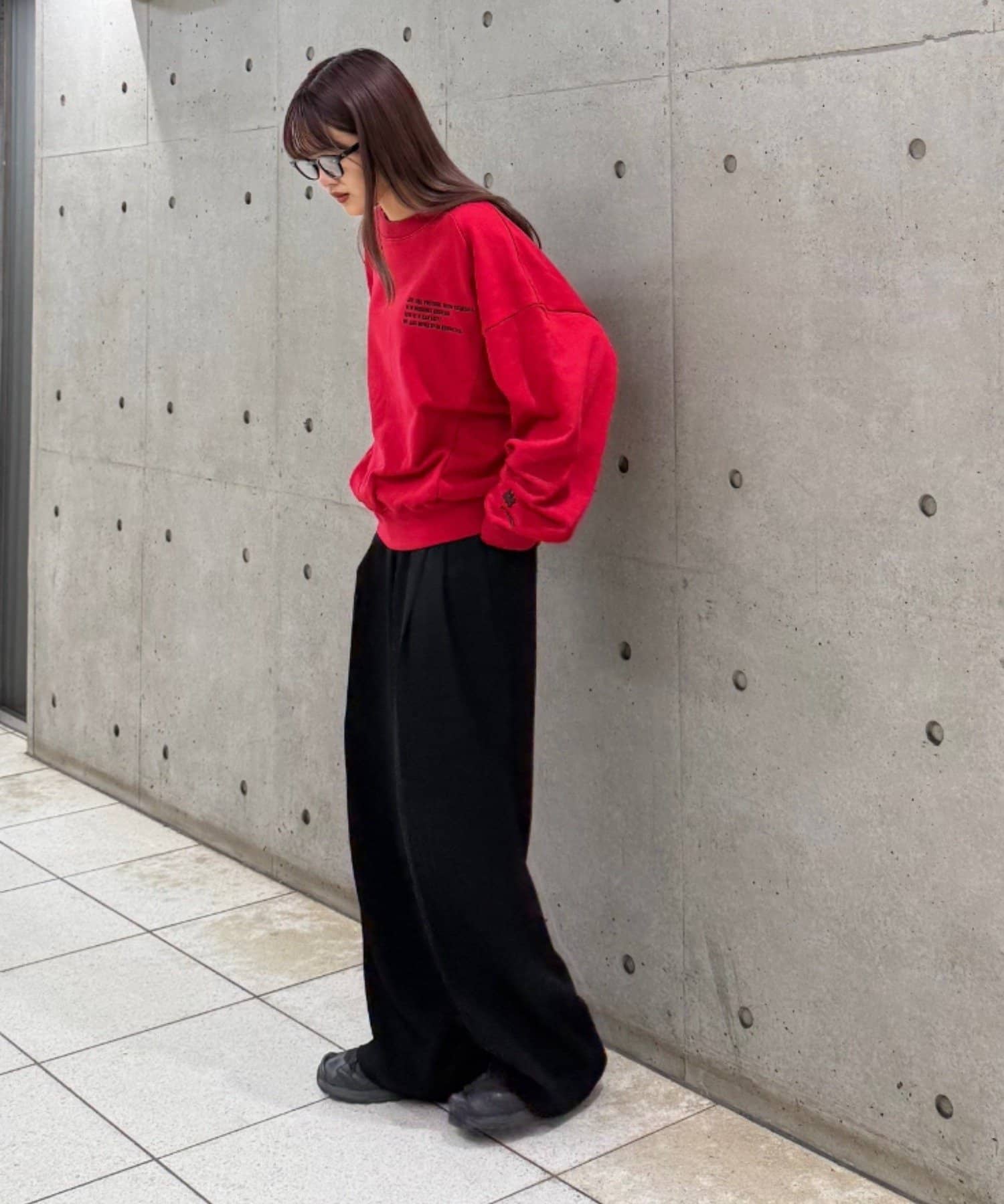 Lui's(ルイス) 【MAY企画/ユニセックス】ワンポイントロゴ刺繍クルーネックスウェット