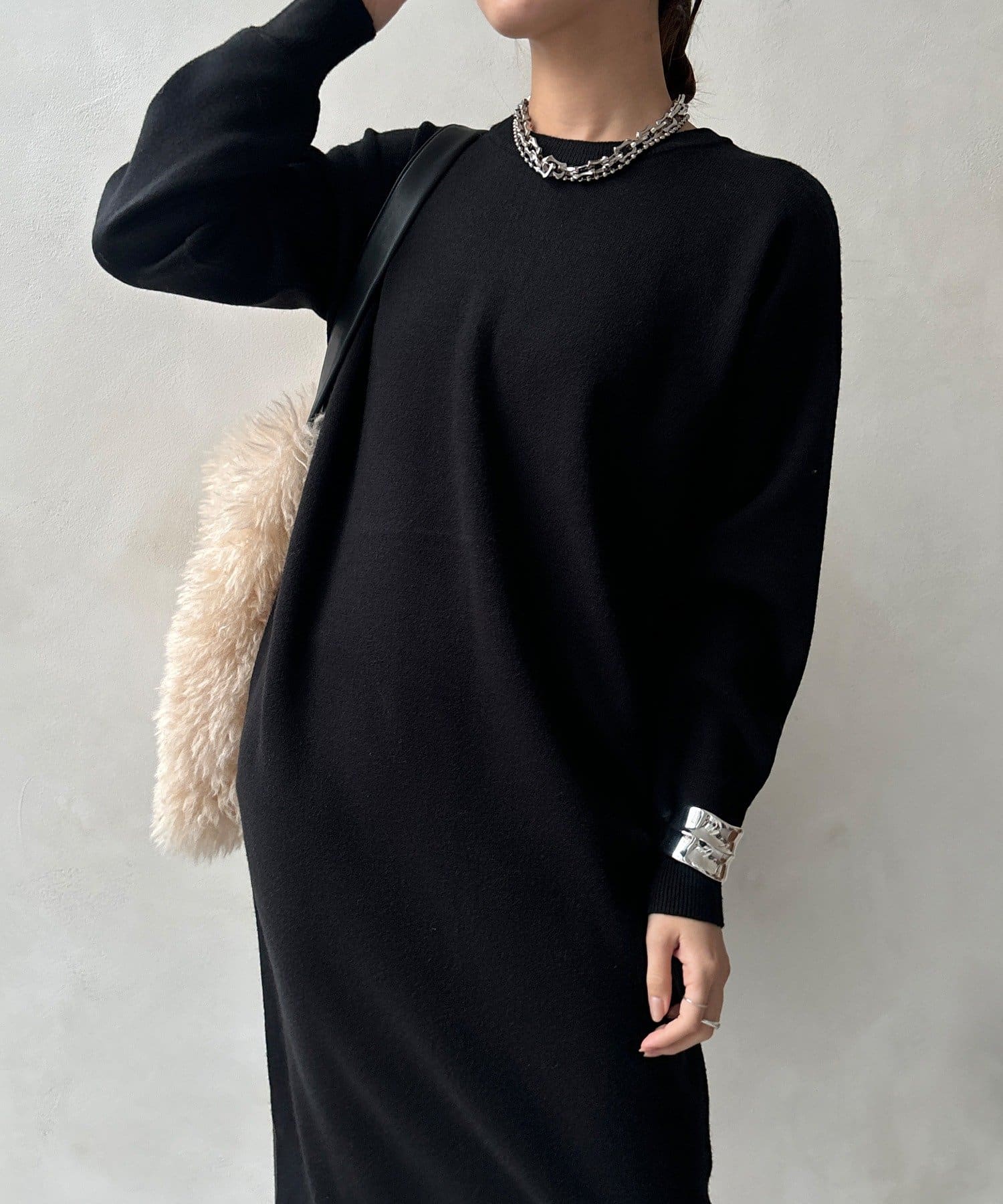 DOUDOU(ドゥドゥ) 【WEB限定】ニットアンサンブルワンピース