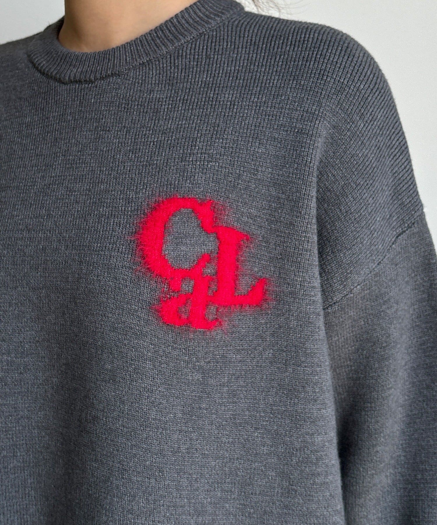 DOUDOU(ドゥドゥ) 【WEB限定】フェザーロゴニット