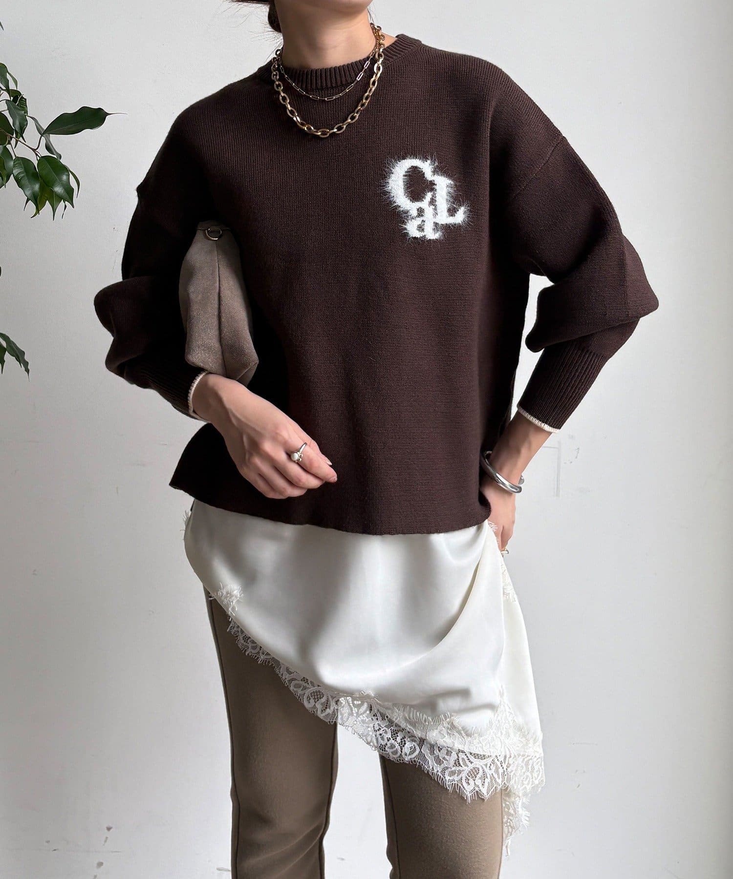 DOUDOU(ドゥドゥ) 【完売カラー再追加！/新色追加/WEB限定】フェザーロゴニット