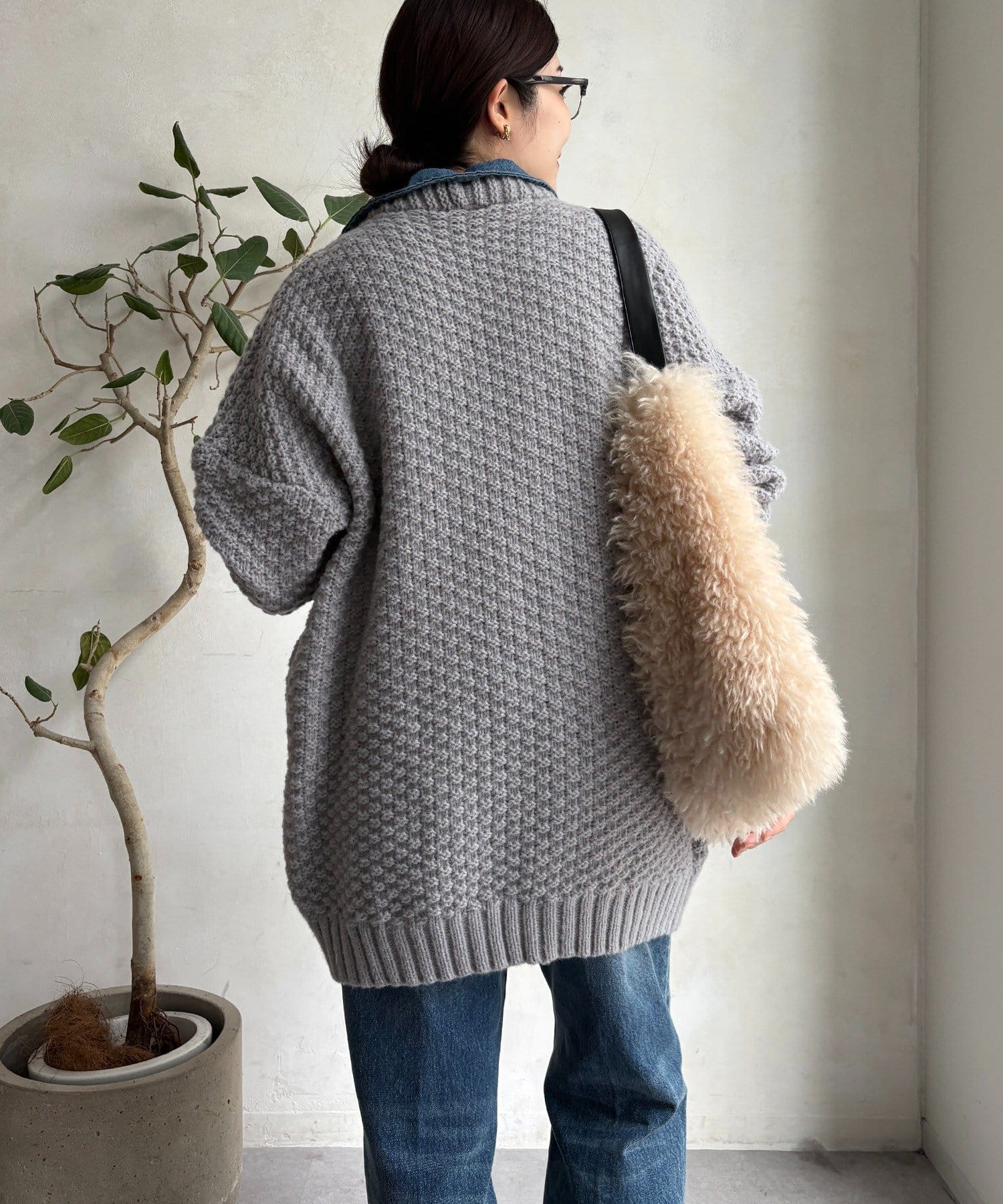 DOUDOU(ドゥドゥ) 【WEB限定】デニム切替ニットッジャケット