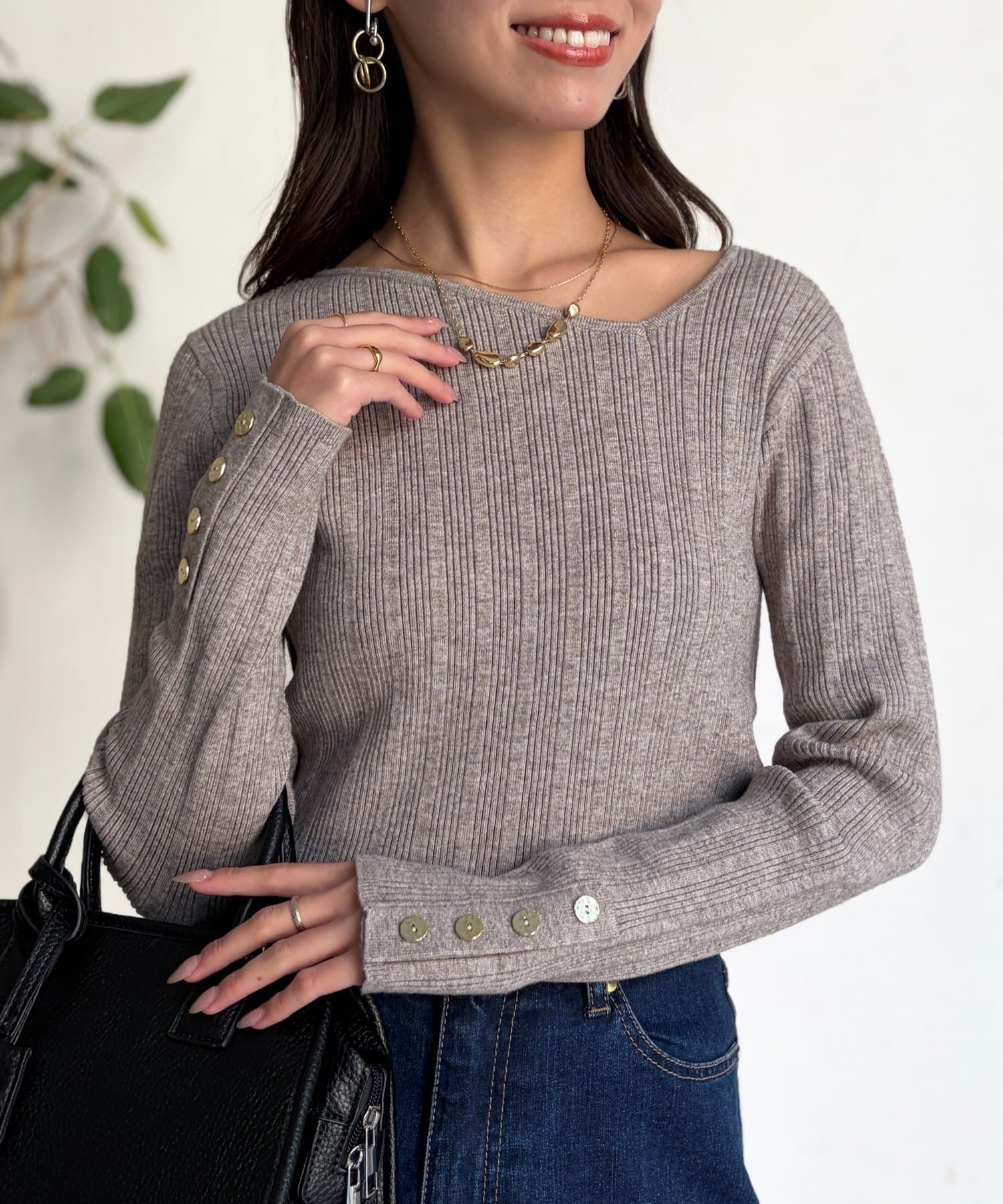 Chez toi(シェトワ) アシメスクエアニット