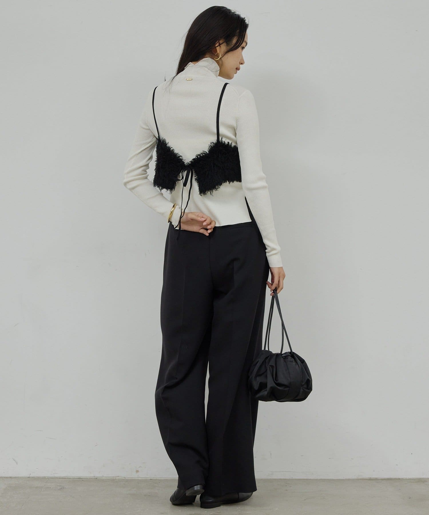 GALLARDAGALANTE(ガリャルダガランテ) 【SACHIKOコラボ】【ウエスト調整可能！】2タックワイドパンツ