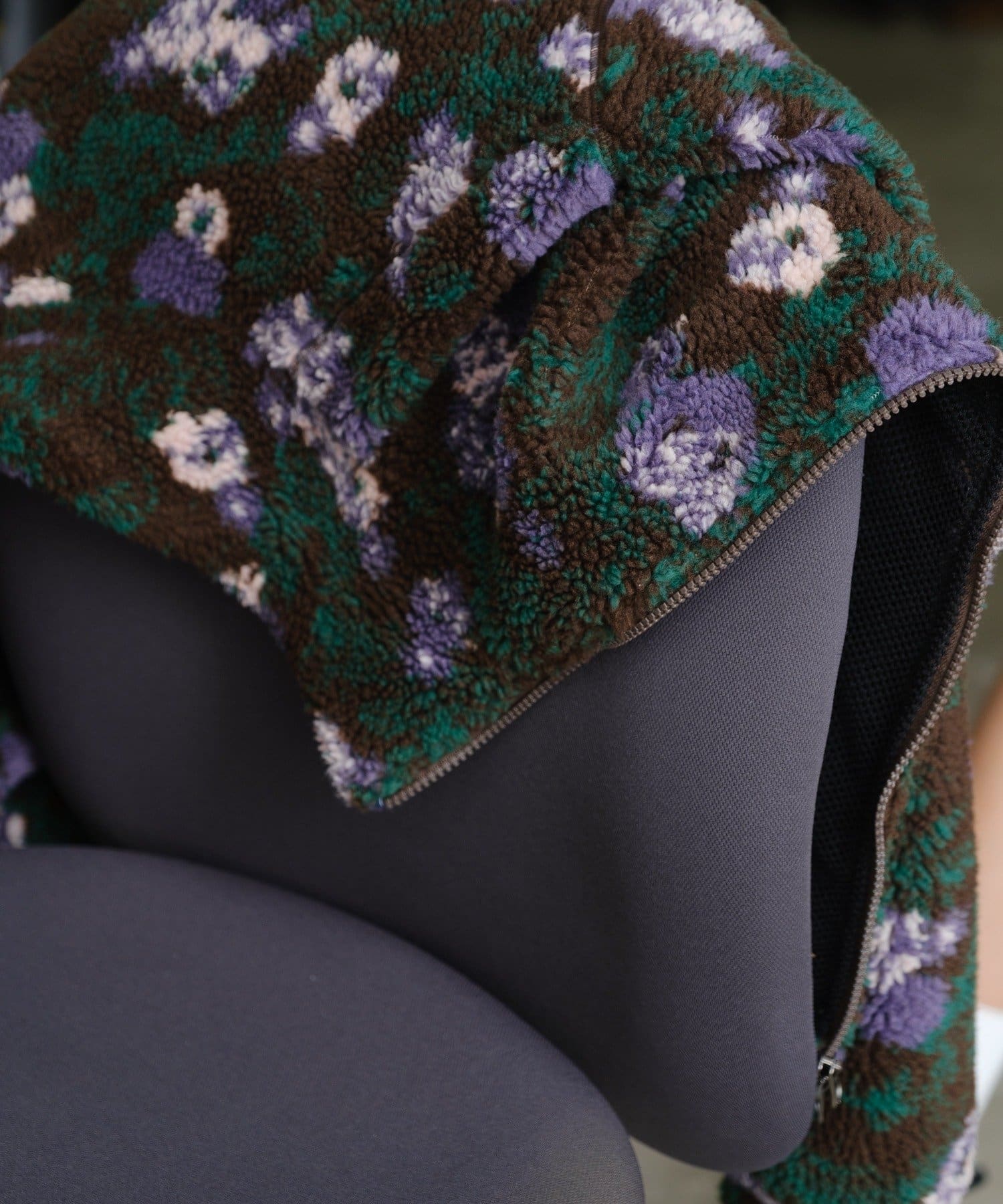 Kastane(カスタネ) 【WHIMSIC】レトロフローラルパターンボアジャケット