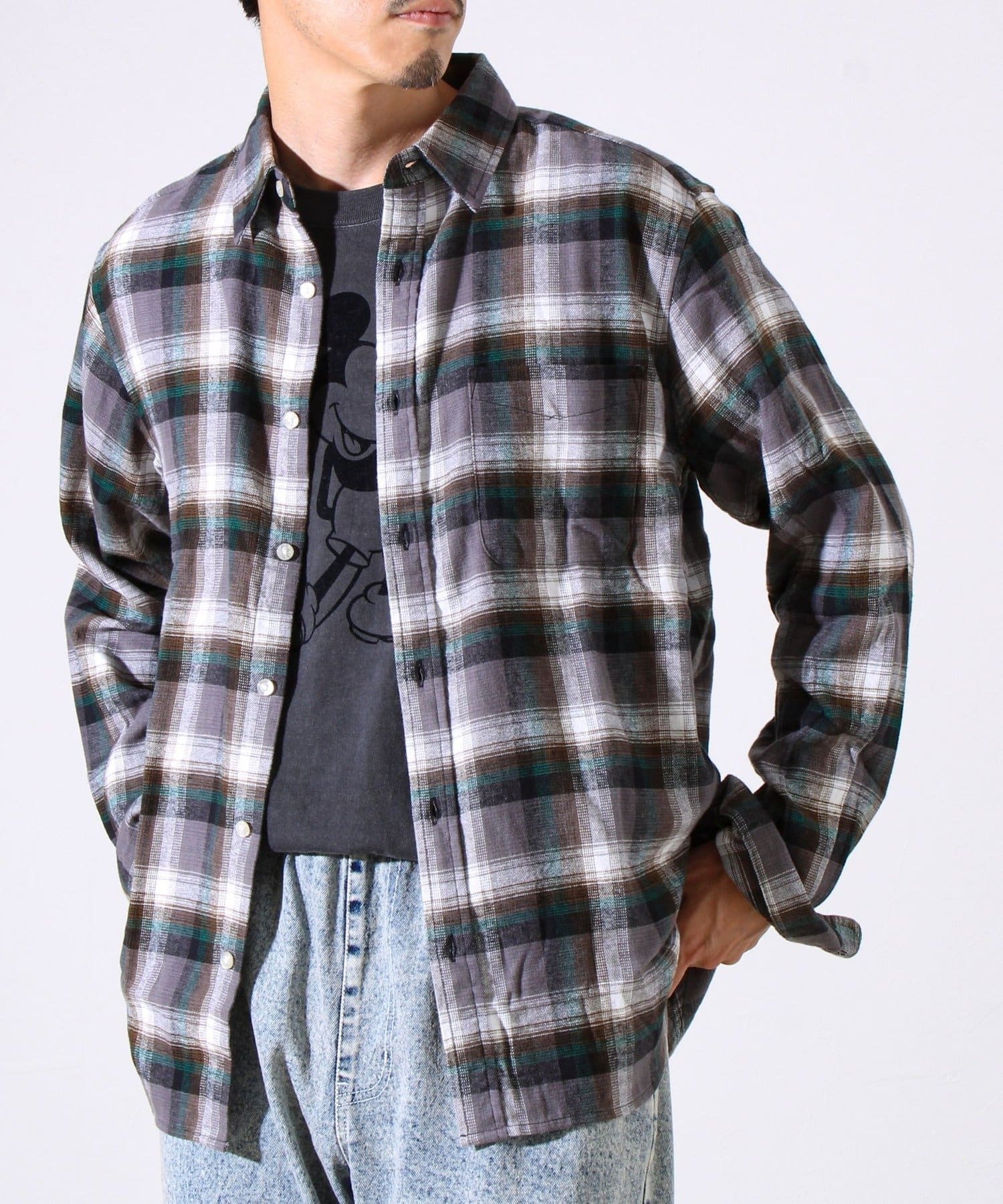 FREDY & GLOSTER(フレディ アンド グロスター) ＜つぶし衿＞U.S.COTTON混 レギュラーカラーチェックネルシャツ