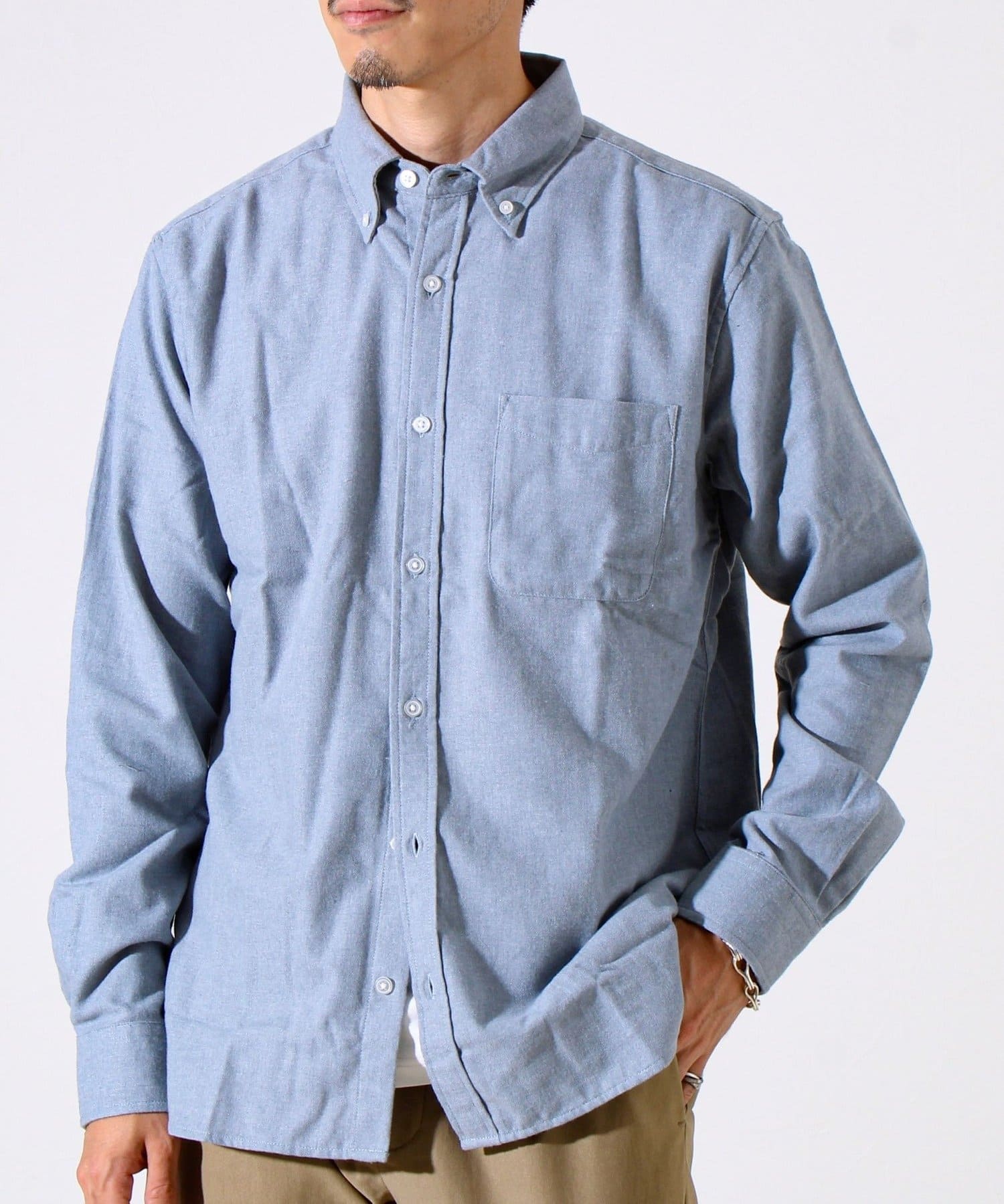 FREDY & GLOSTER(フレディ アンド グロスター) ＜つぶし衿＞U.S.COTTON混 ボタンダウンネルシャツ