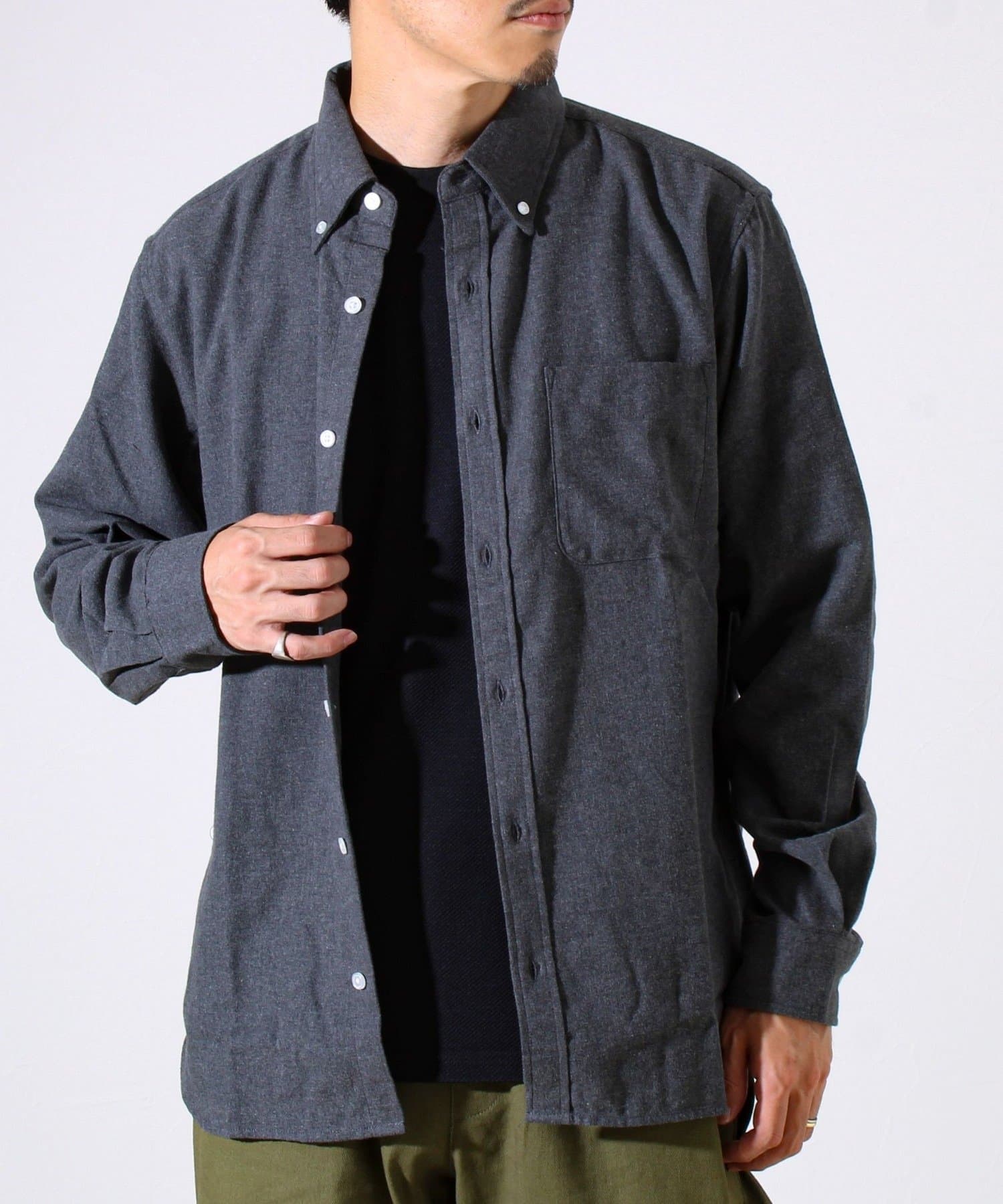 FREDY & GLOSTER(フレディ アンド グロスター) ＜つぶし衿＞U.S.COTTON混 ボタンダウンネルシャツ