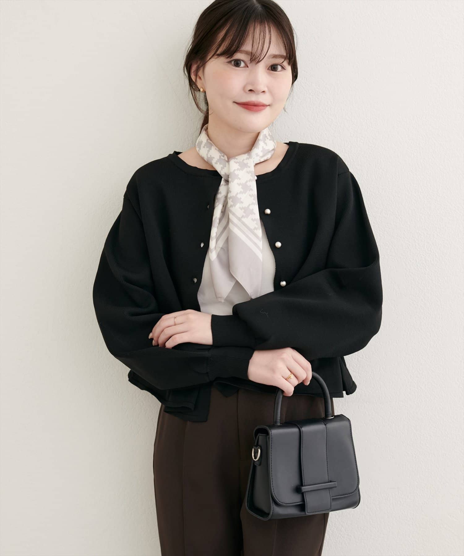natural couture(ナチュラルクチュール) 【WEB限定】裾フリルペプラムカーデ