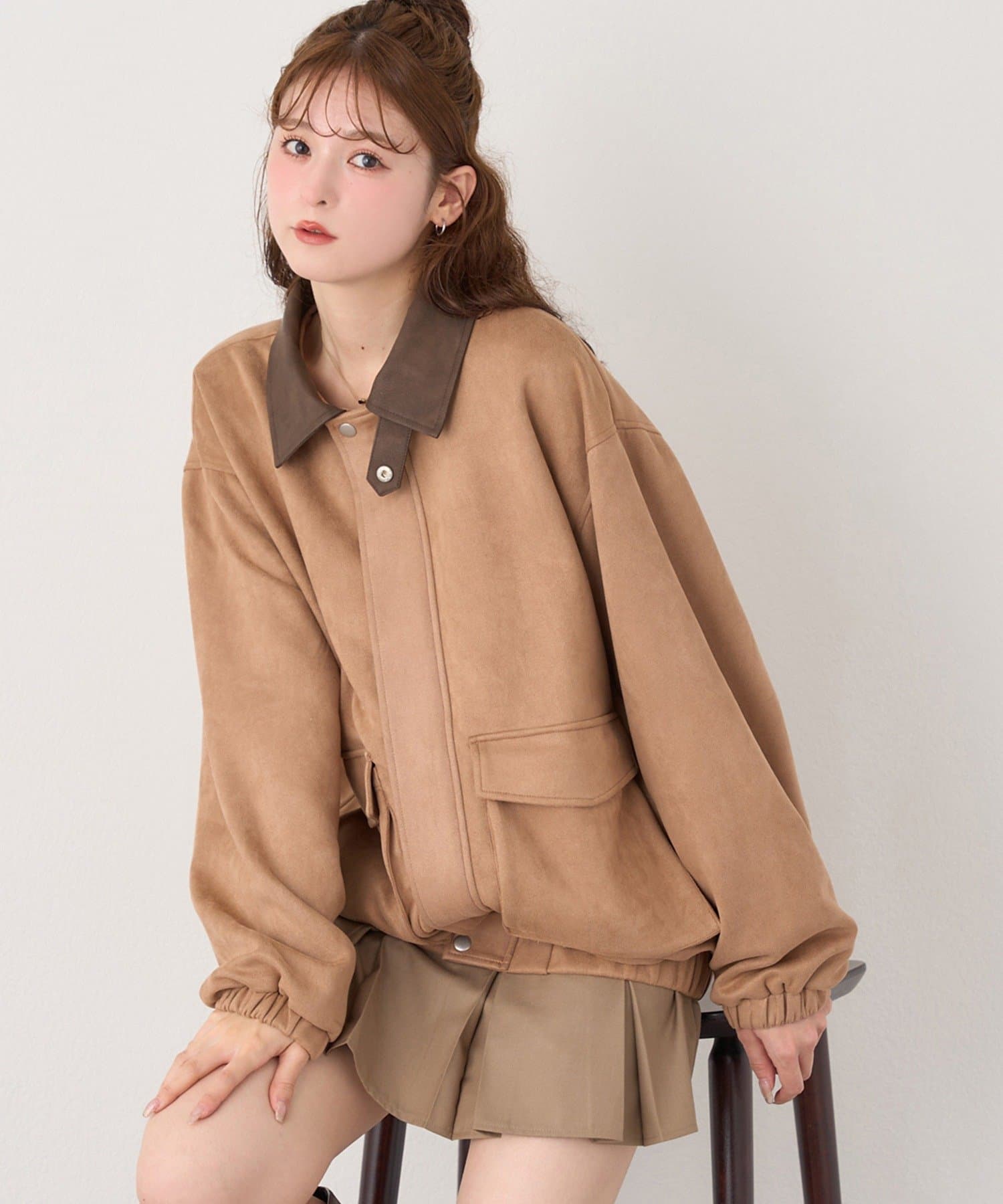 one after another NICE CLAUP(ワンアフターアナザー ナイスクラップ) WEB限定【ロングシーズン活躍！】オーバーサイズ合皮ブルゾン