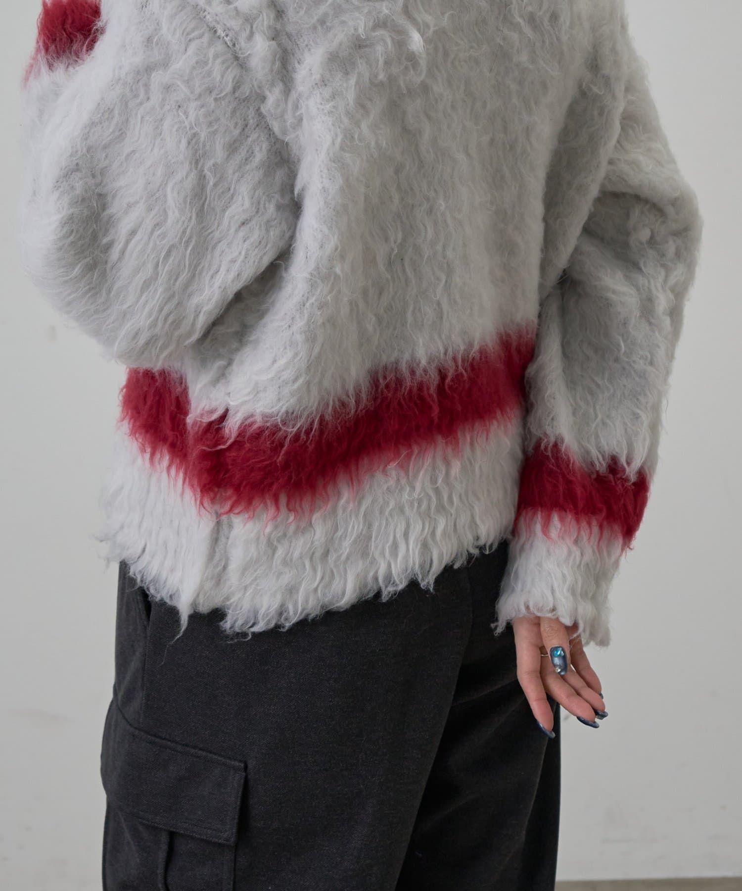 COLONY 2139(コロニー トゥーワンスリーナイン) 配色シャギークルーネックカーディガン