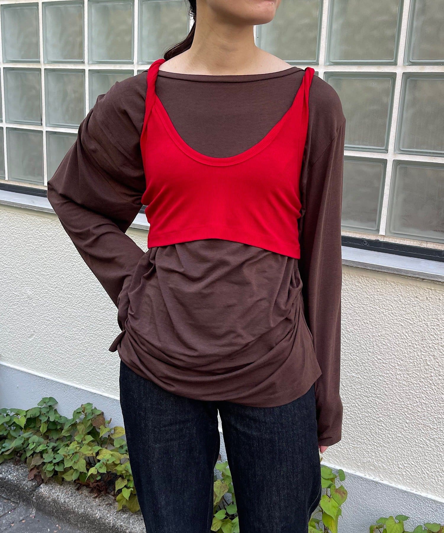 pasterip パセリ　stretch tee & over tank set Stretch tee ＆ Over tank set | Pasterip(パセリ)レディース