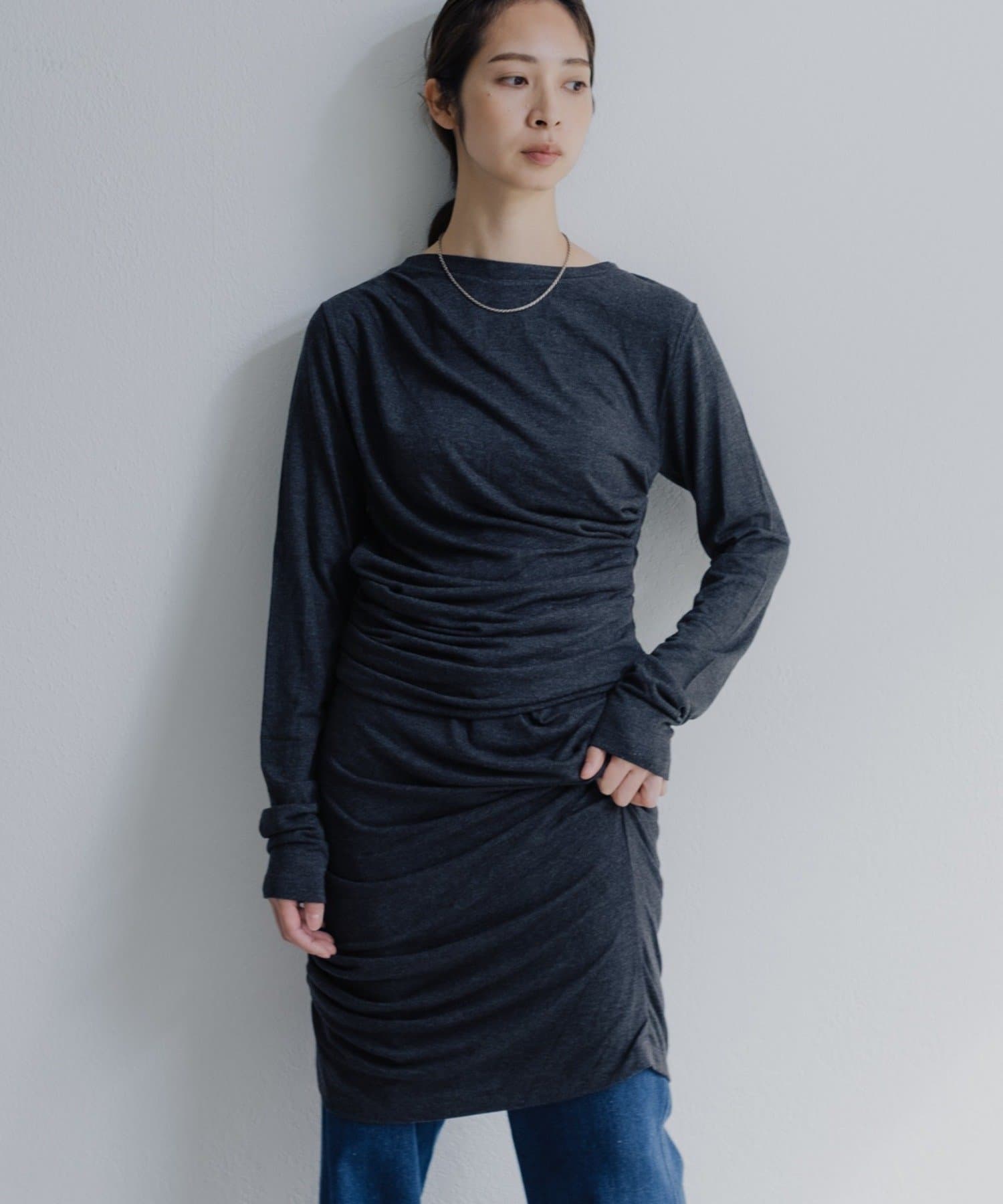 Pasterip(パセリ) 【Layering set】 Gathering tee & skirt