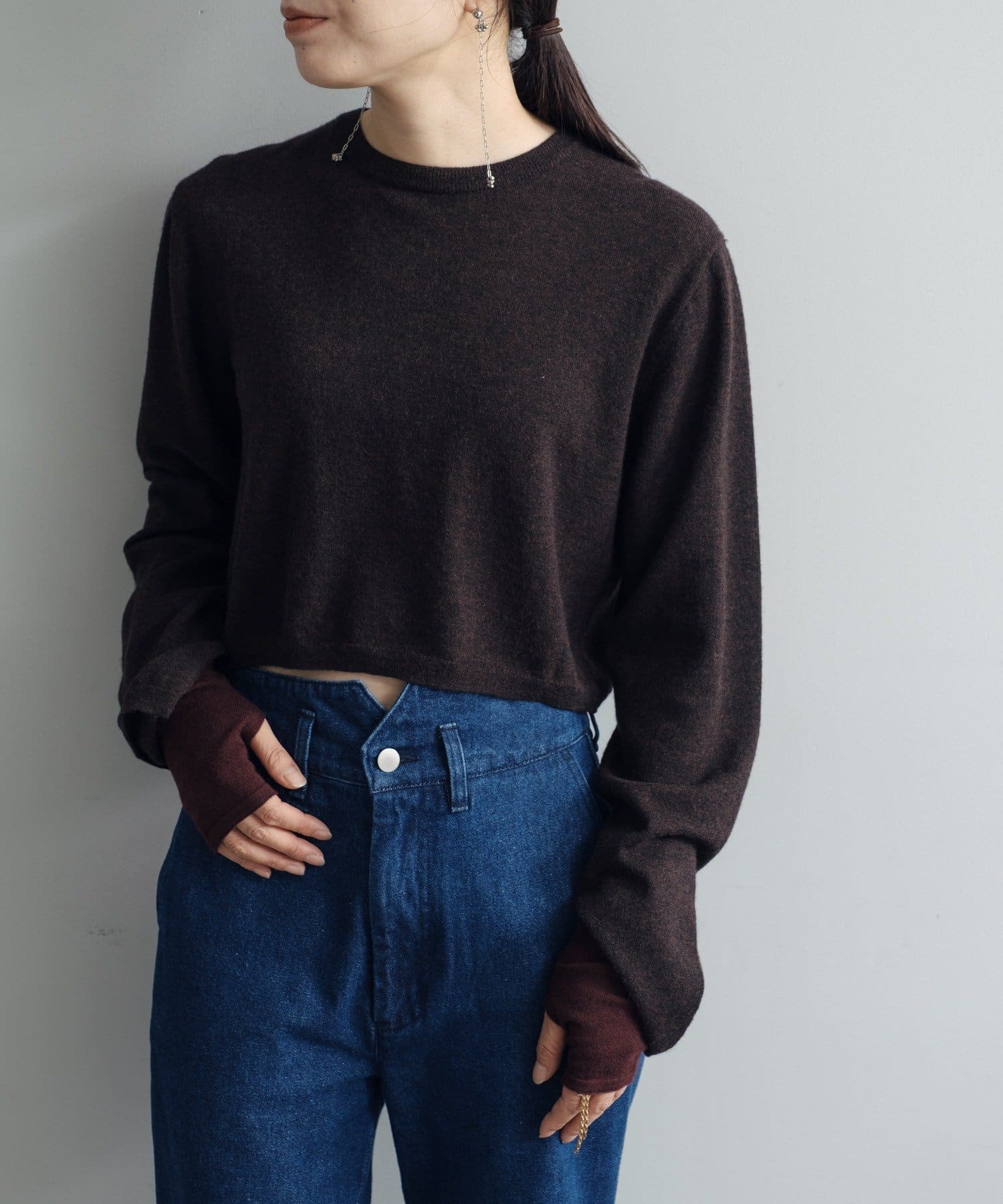 Pasterip(パセリ) 【Layering set】 Wool cropped  & arm cover
