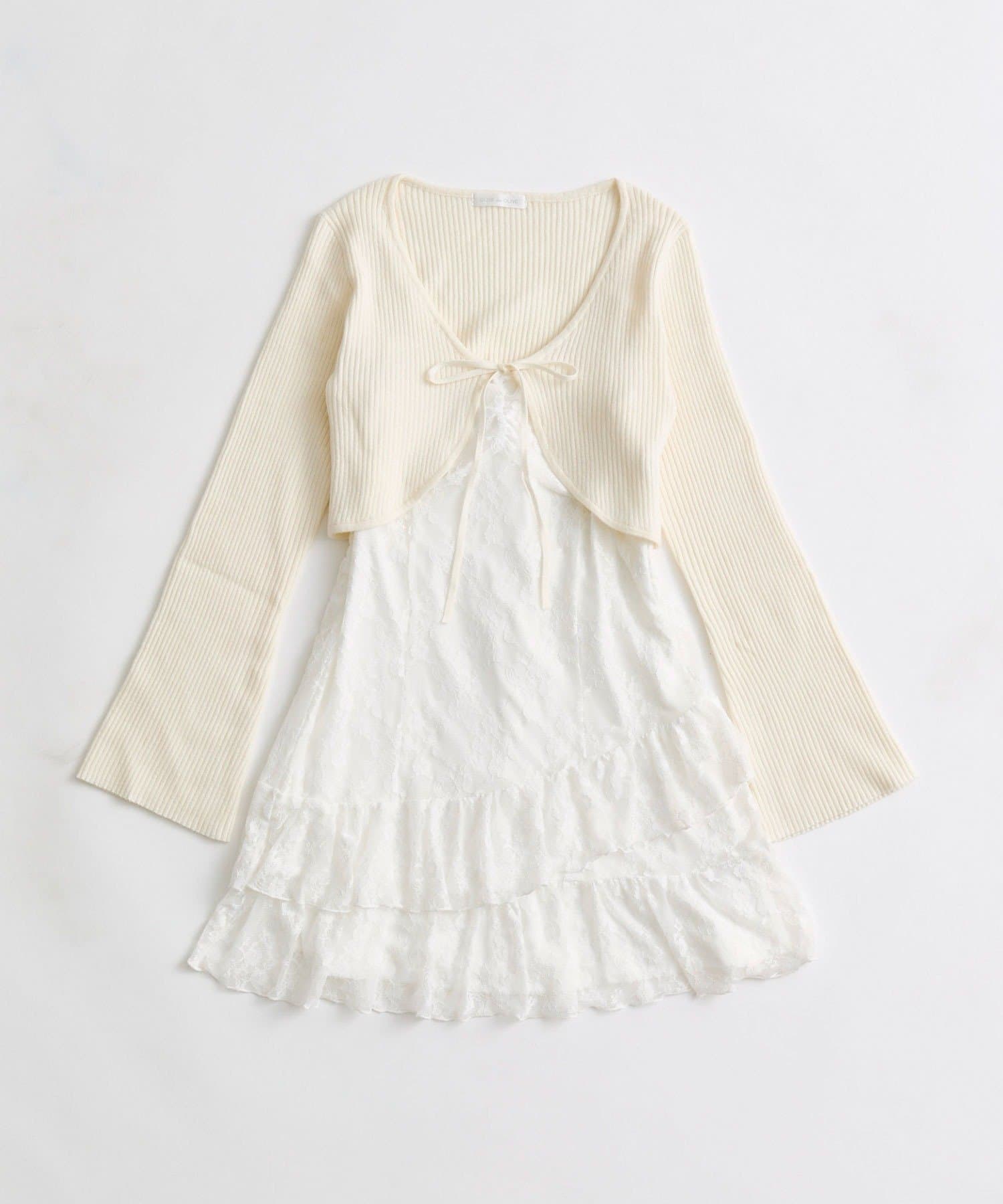OLIVE des OLIVE(オリーブ デ オリーブ) ニットボレロセットワンピ