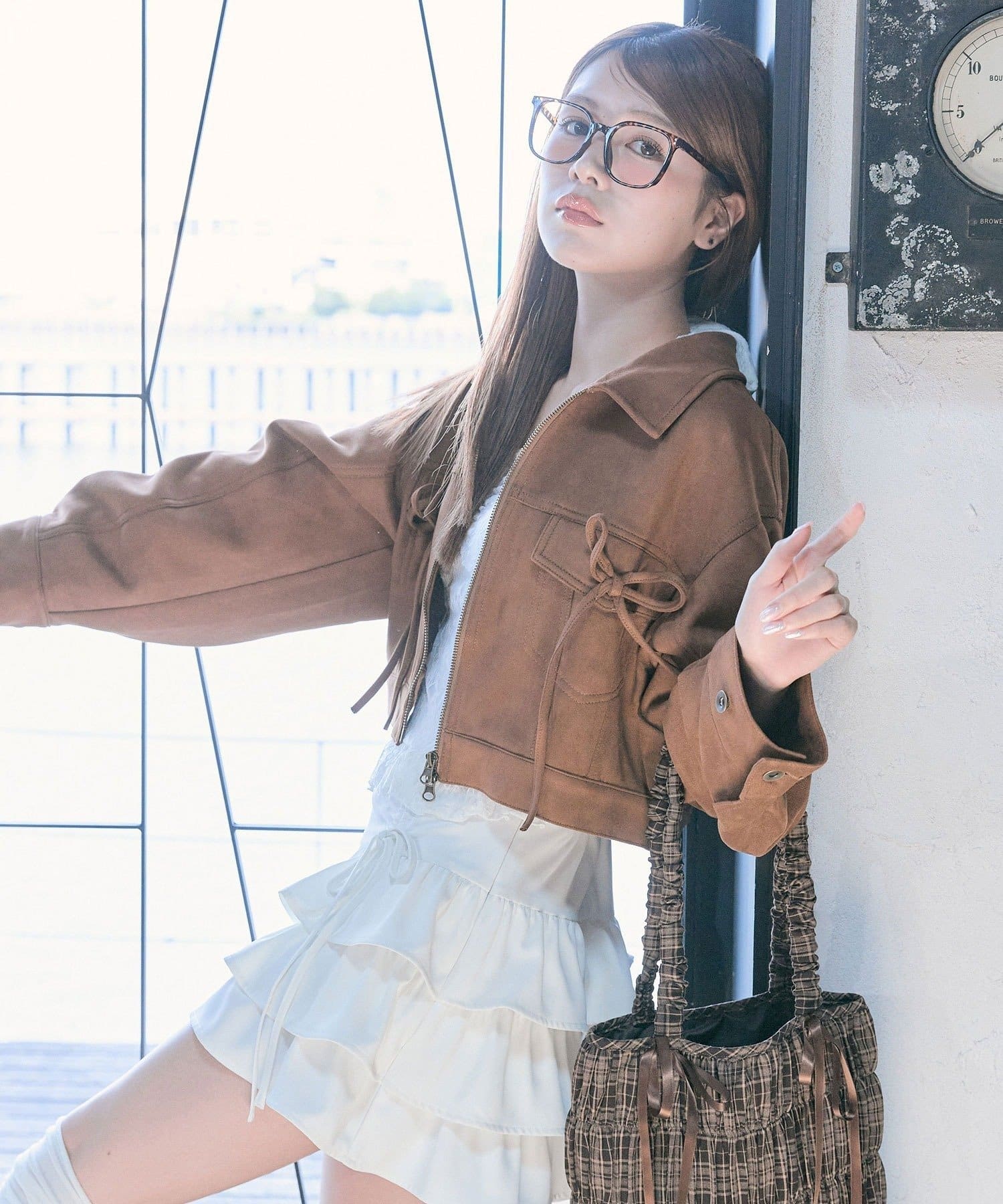 ダブルリボンエコレザーブルゾン | OLIVE des OLIVE(オリーブ デ