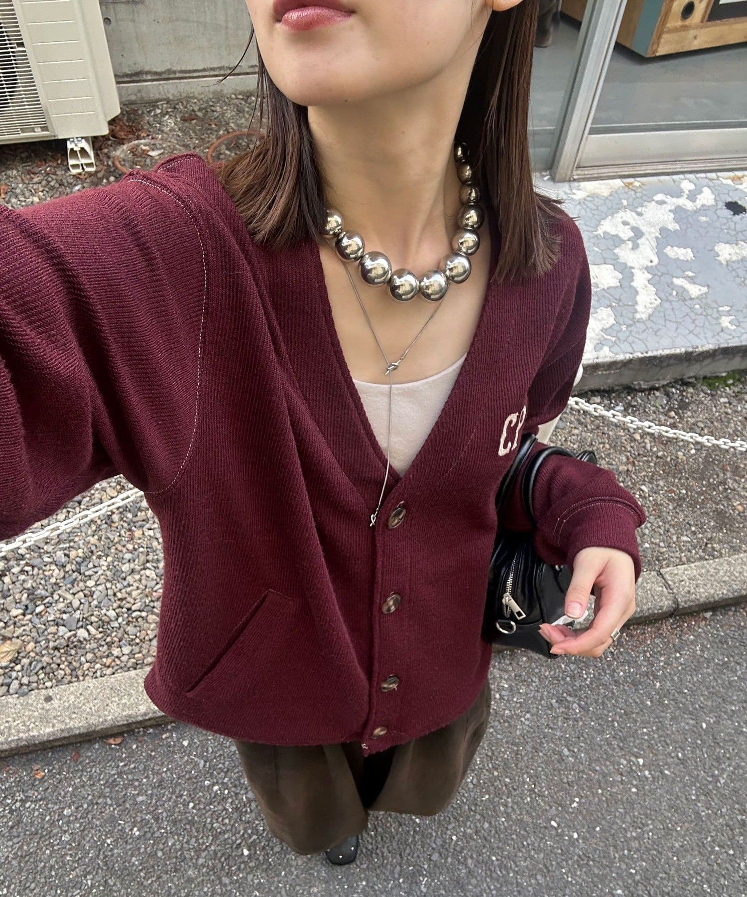 CIAOPANIC(チャオパニック) CPロゴステッチカーディガン