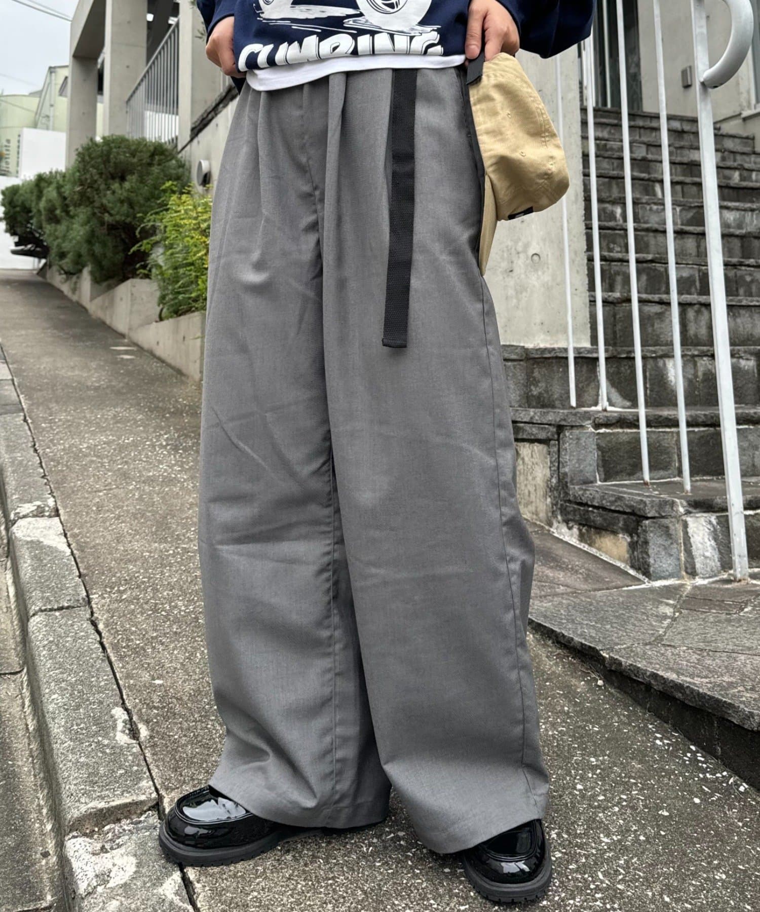 CIAOPANIC TYPY(チャオパニックティピー) 【WEB限定】【UNISEX】サイドベルト付きワイドスラックス