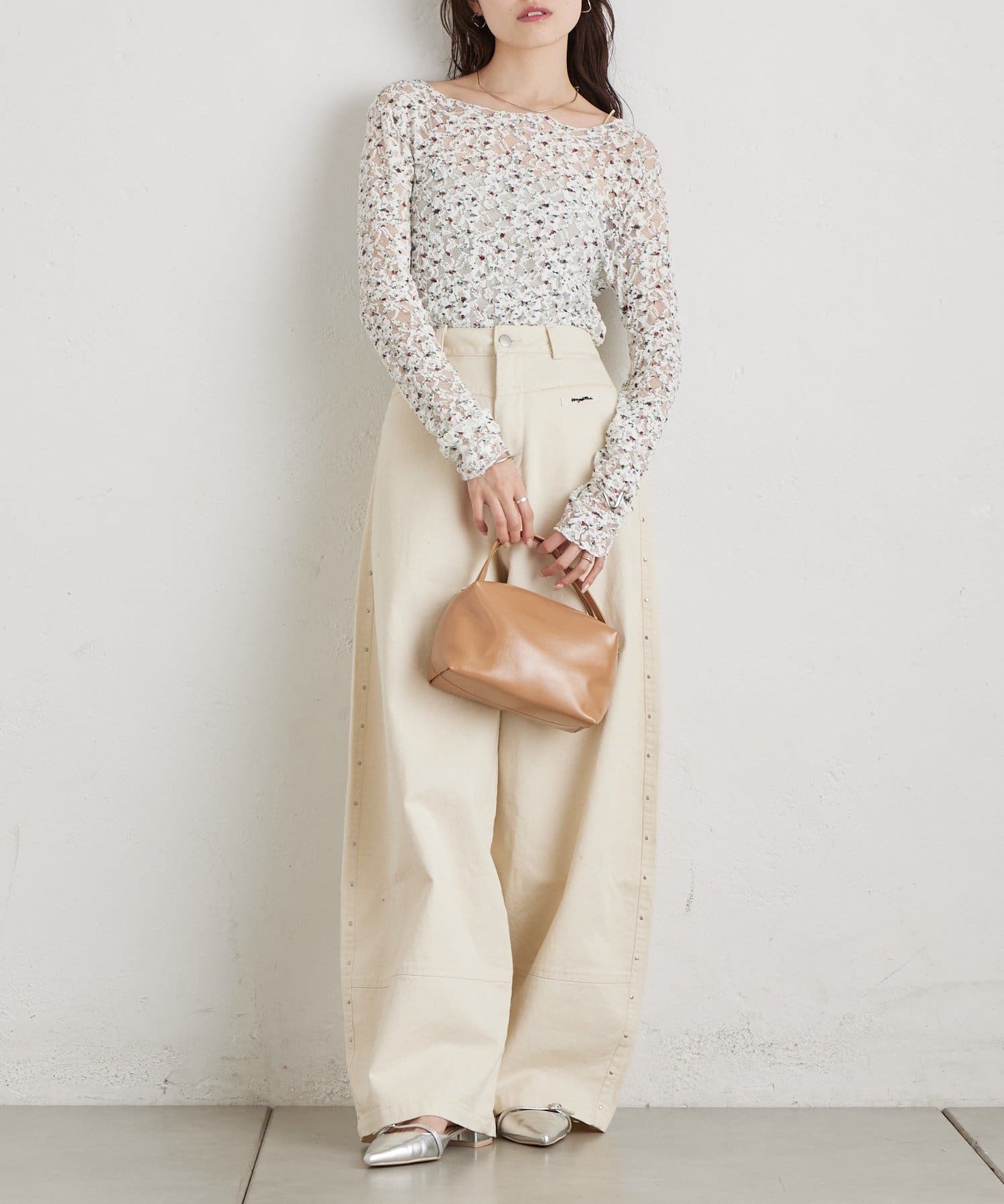 mystic(ミスティック) 《春一番おすすめ》【店舗/WEB大人気アイテム / レイヤードにおすすめ！】≪新色BLUE/GREEN追加≫ドットレースプルオーバー