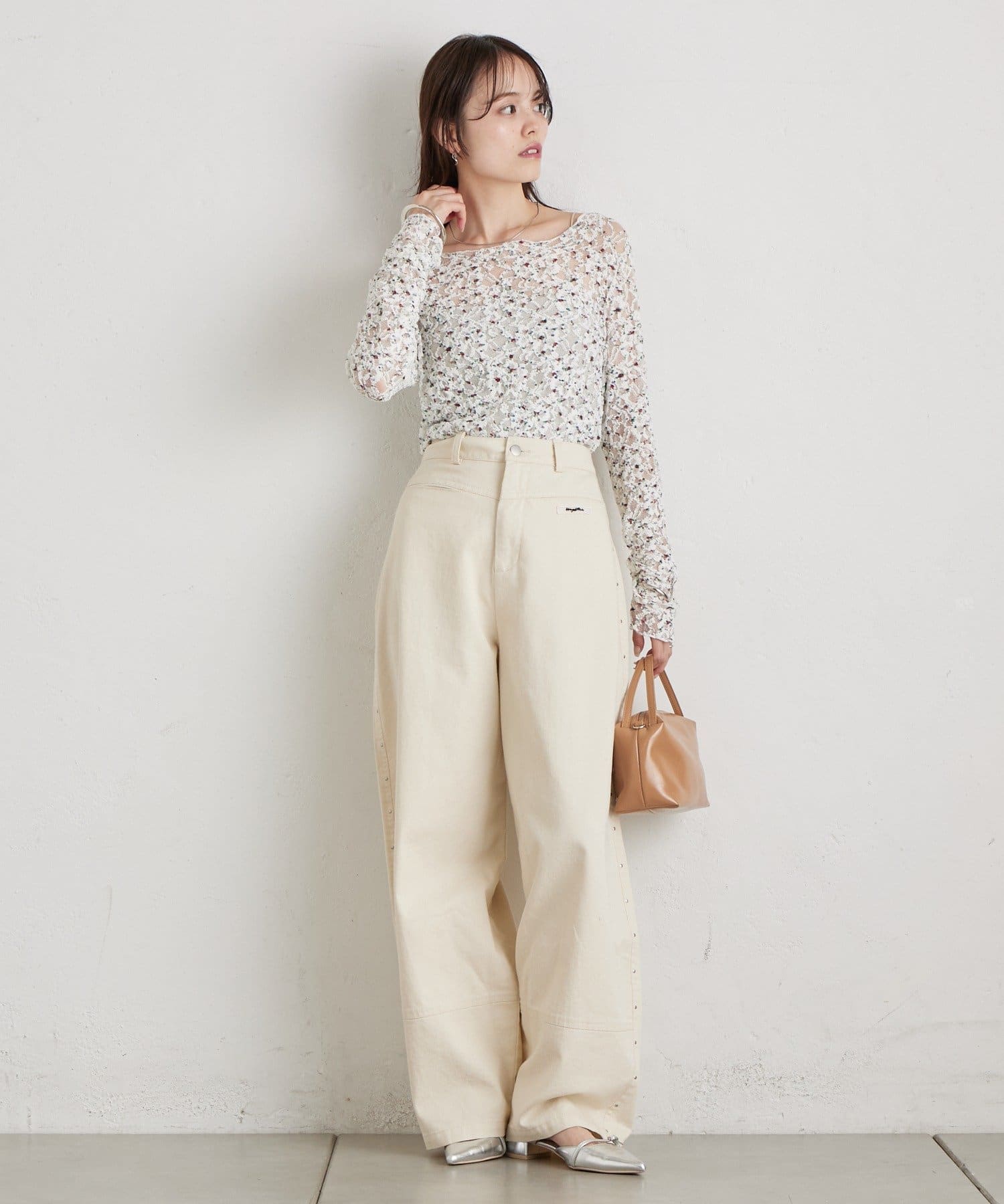 mystic(ミスティック) 《春一番おすすめ》【店舗/WEB大人気アイテム / レイヤードにおすすめ！】≪新色BLUE/GREEN追加≫ドットレースプルオーバー