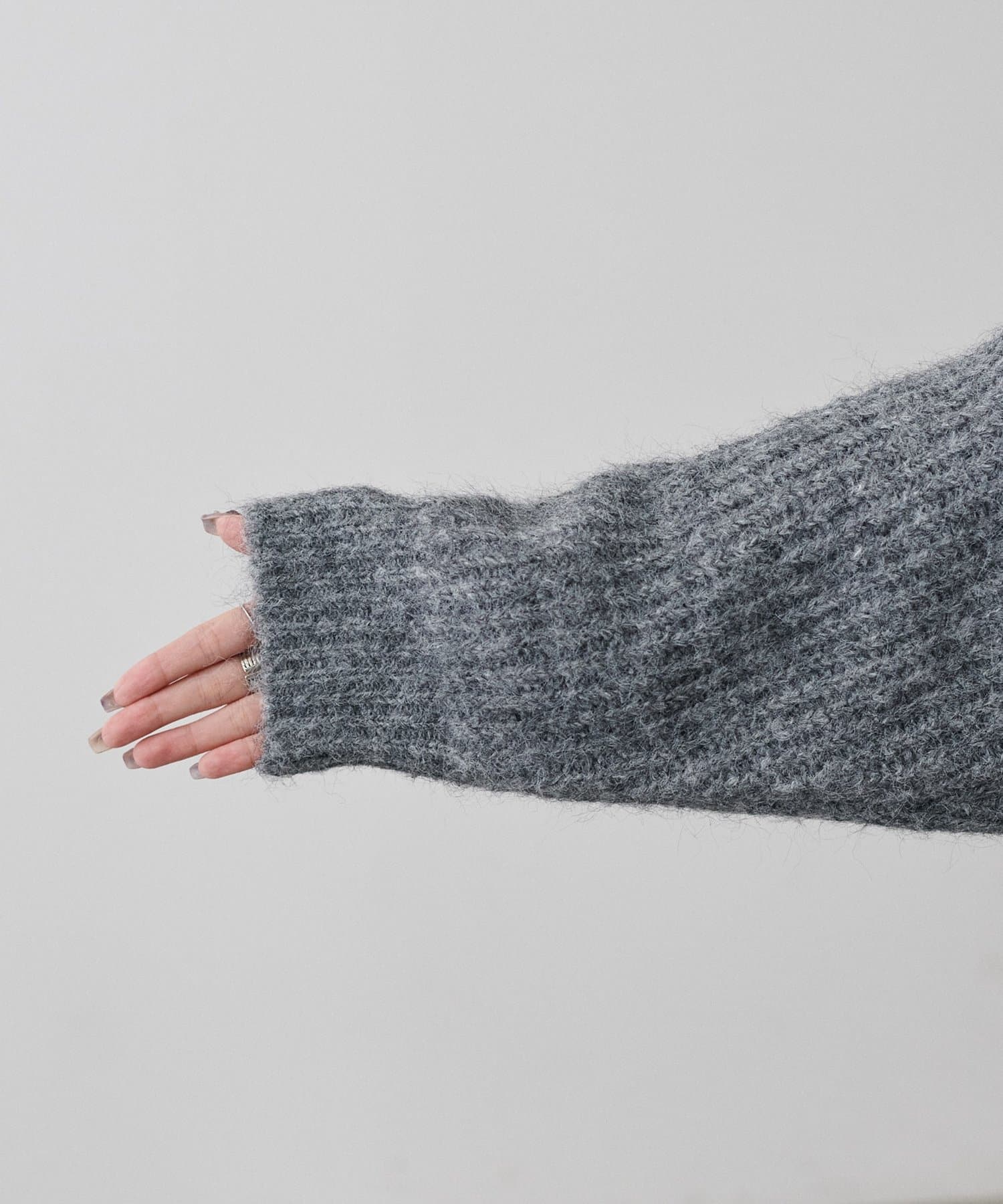 LARUTA(ラルータ) シャギー片畦Vネックニットカーディガン