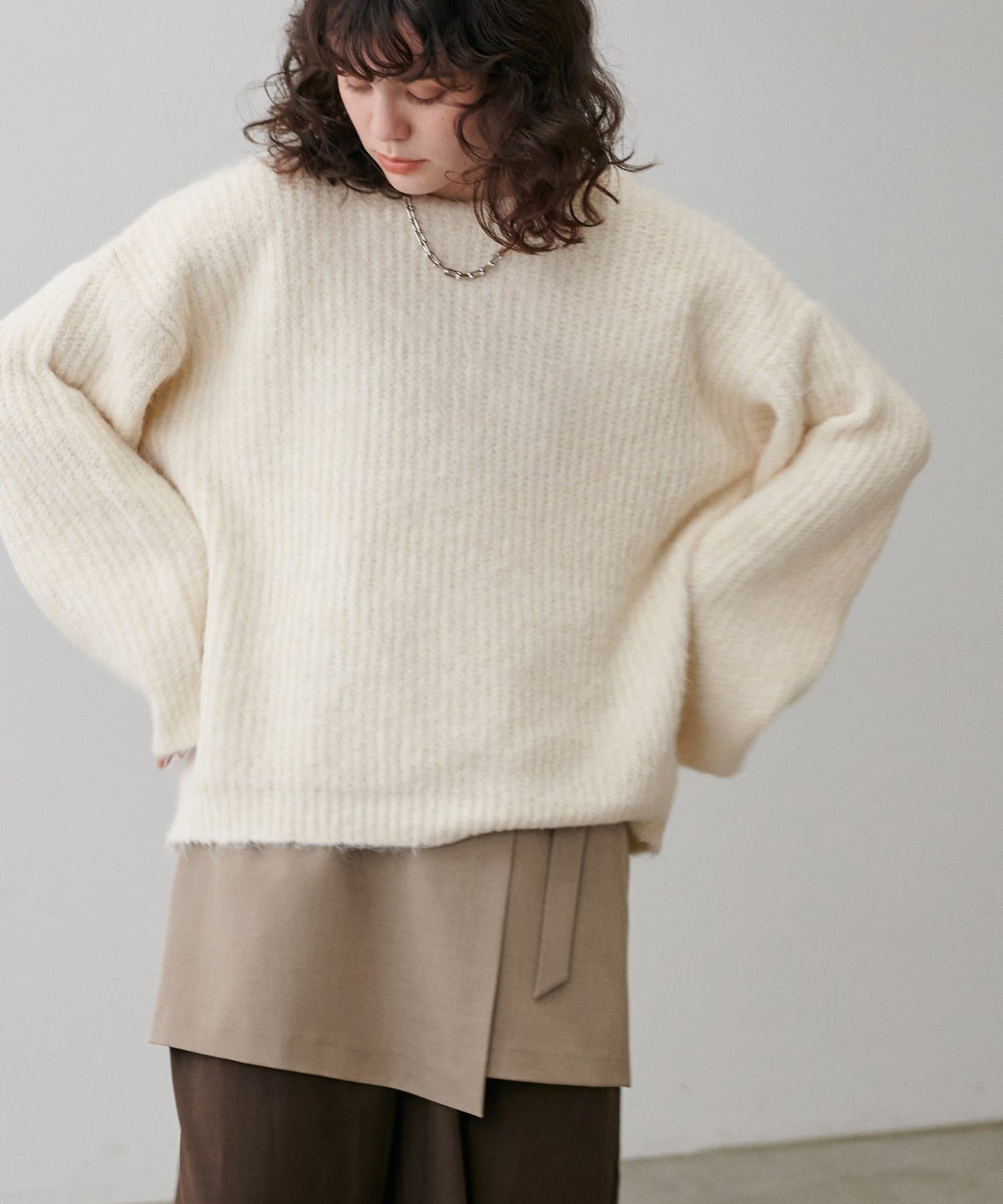 LARUTA(ラルータ) シャギー片畦ニットプルオーバー